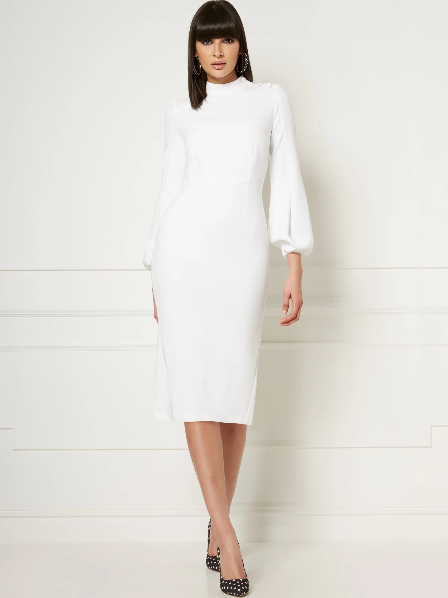 Misty Ivory Sheath Dress  - Eva Mendes Collection - Image 4