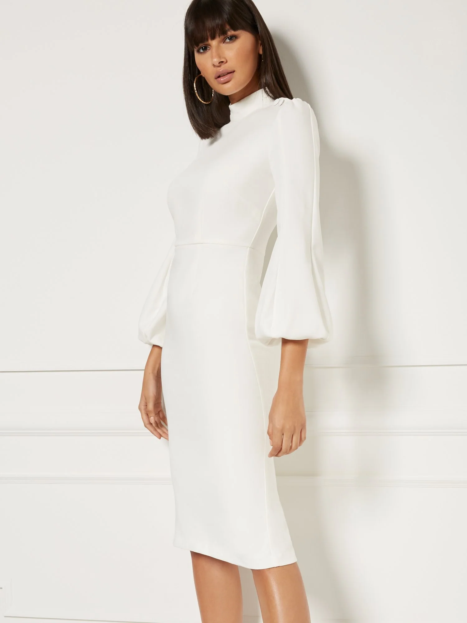 Misty Ivory Sheath Dress  - Eva Mendes Collection - Image 7