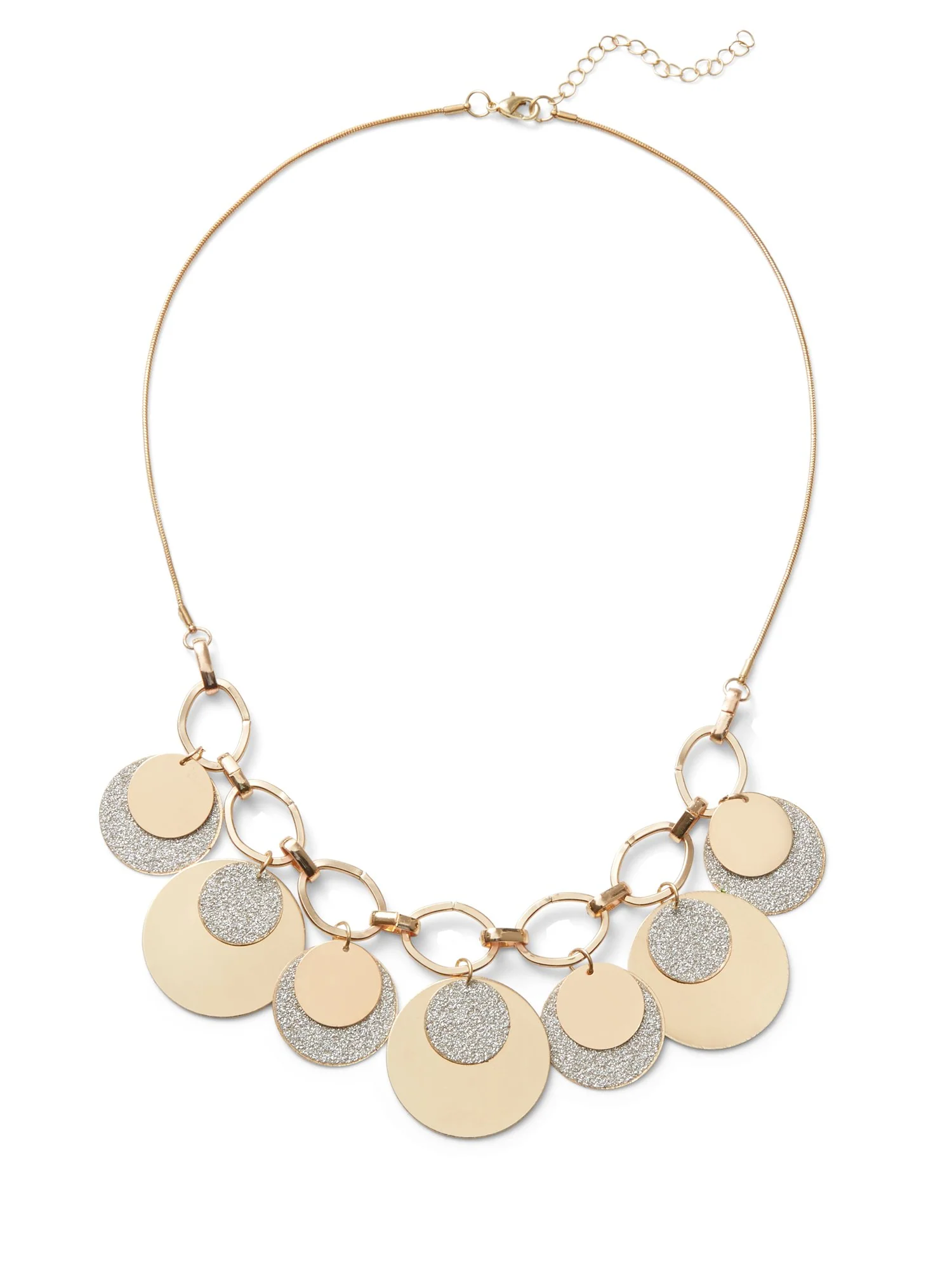 Mixed Disc Statement Necklace