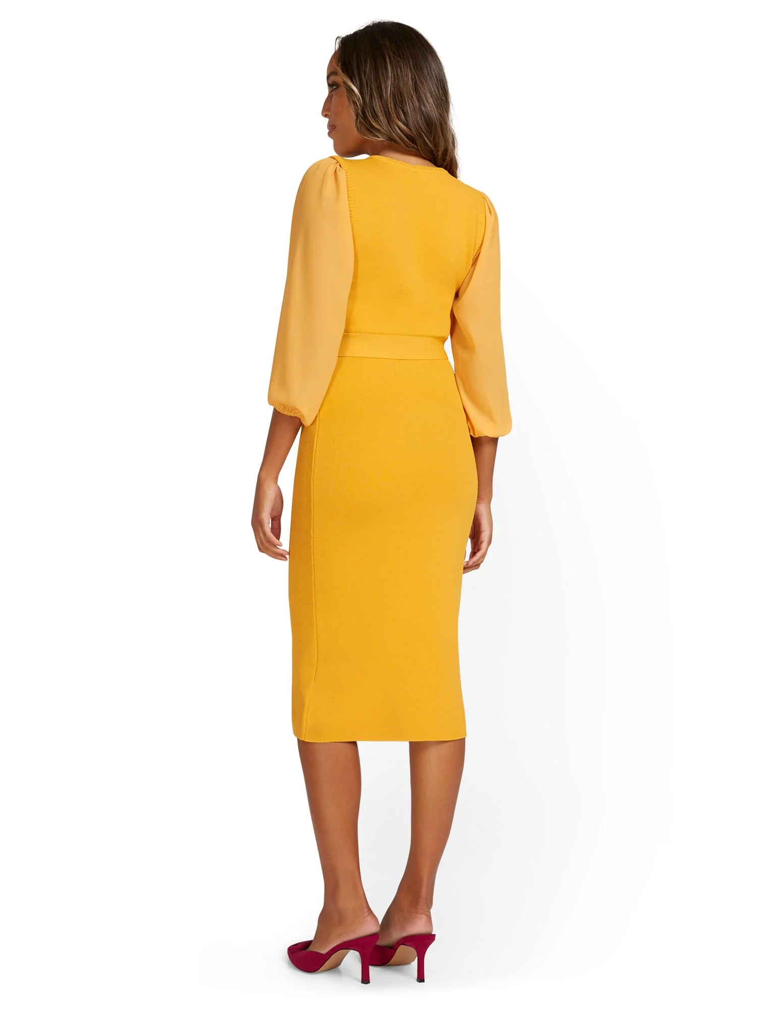 Mixed Media Sweater Dress - Image 3