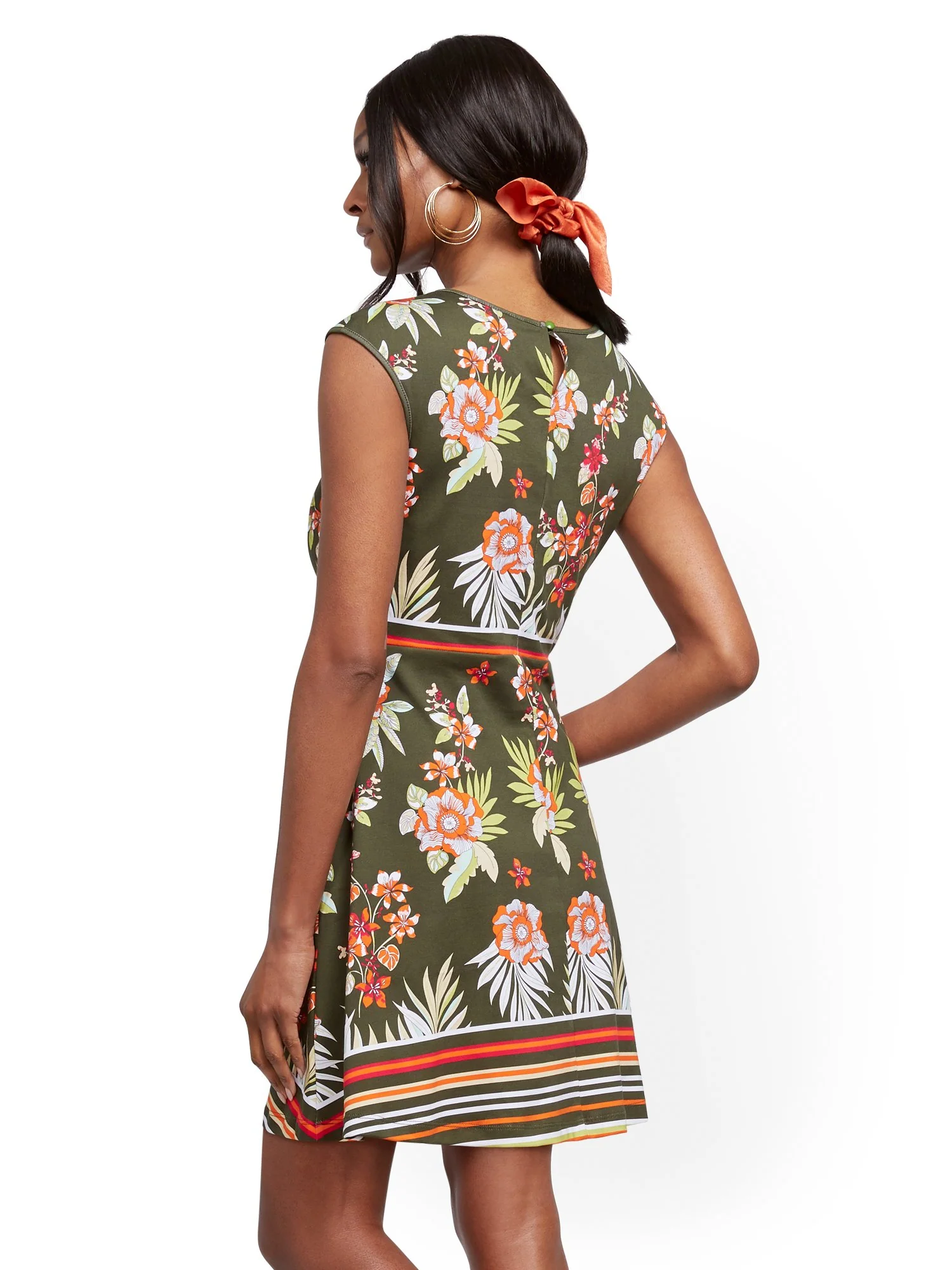 Mixed-Print Fit and Flare Dress - Image 7
