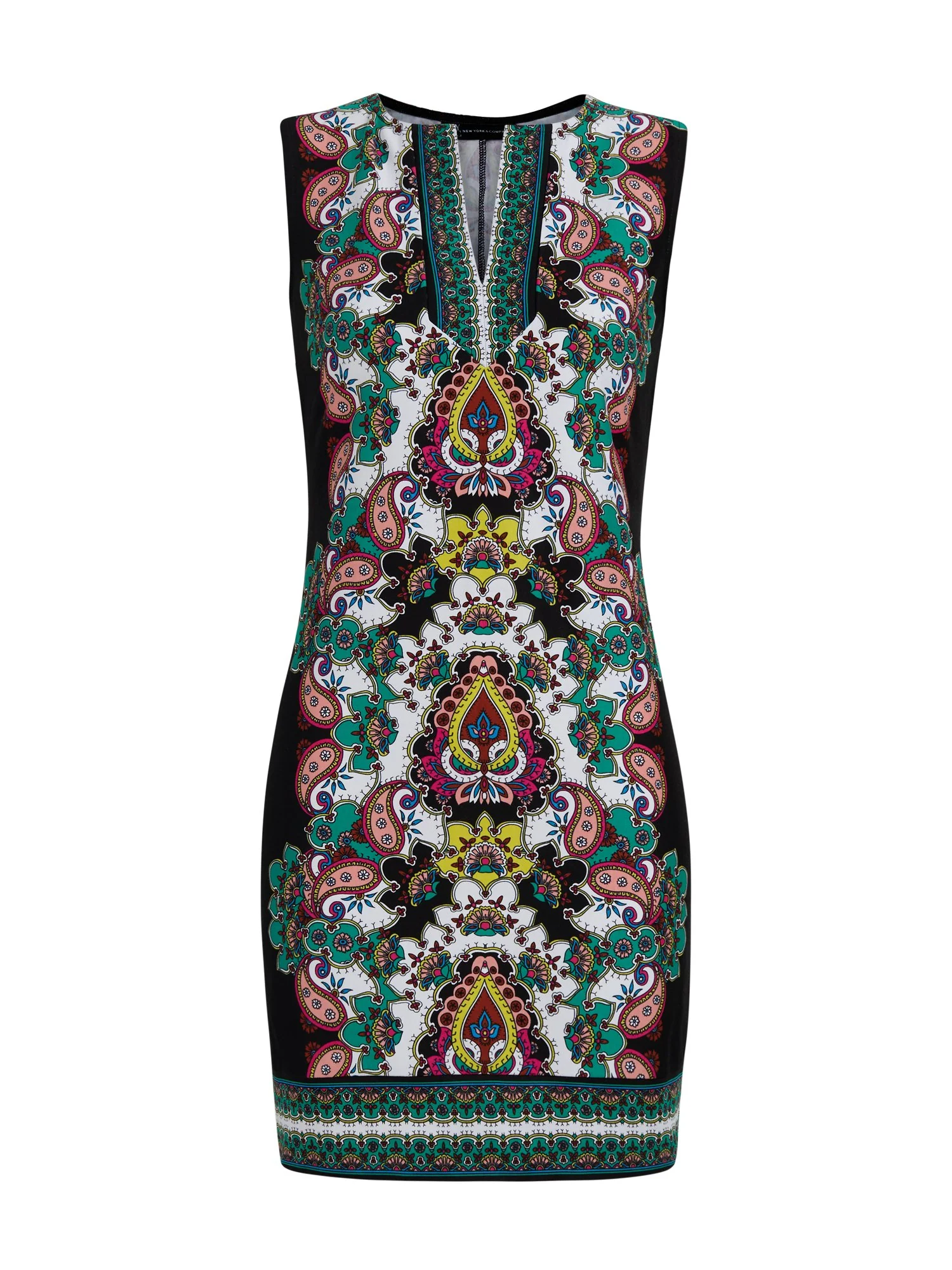 Mixed-Print Shift Dress