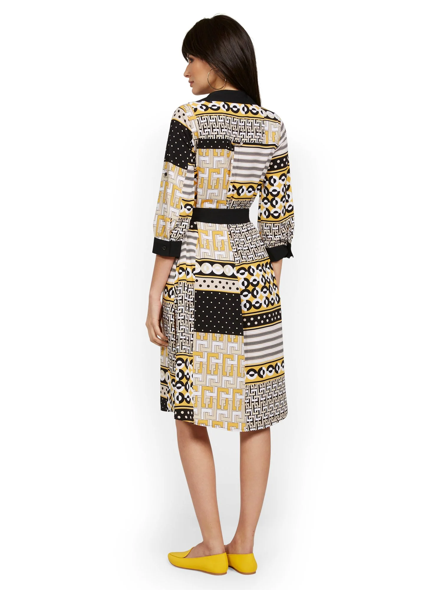 Mixed Print Shirtdress - Image 3