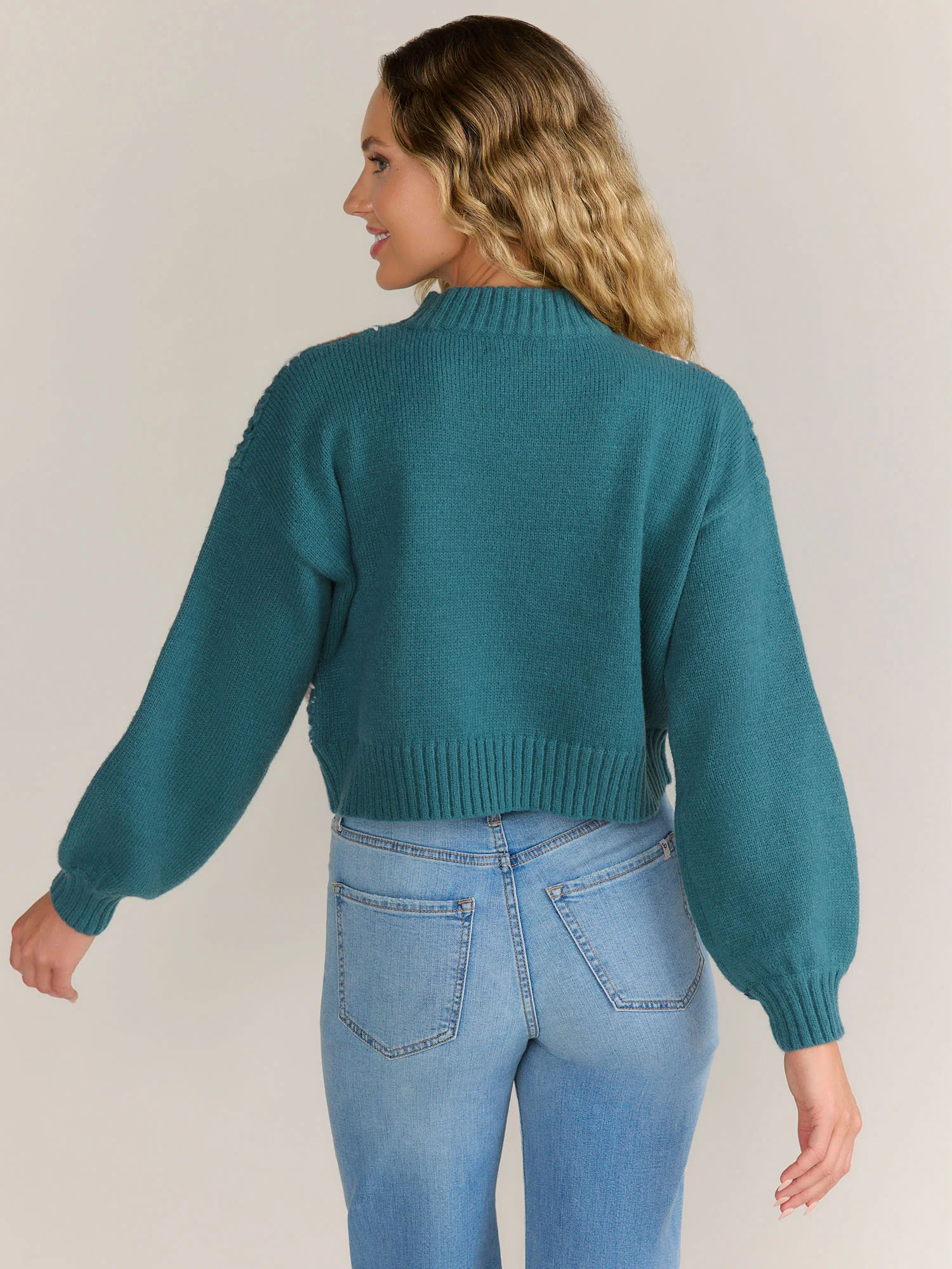 Dreamers Mock Neck Granny Crochet Open Front Sweater - Brands We Love - Image 7