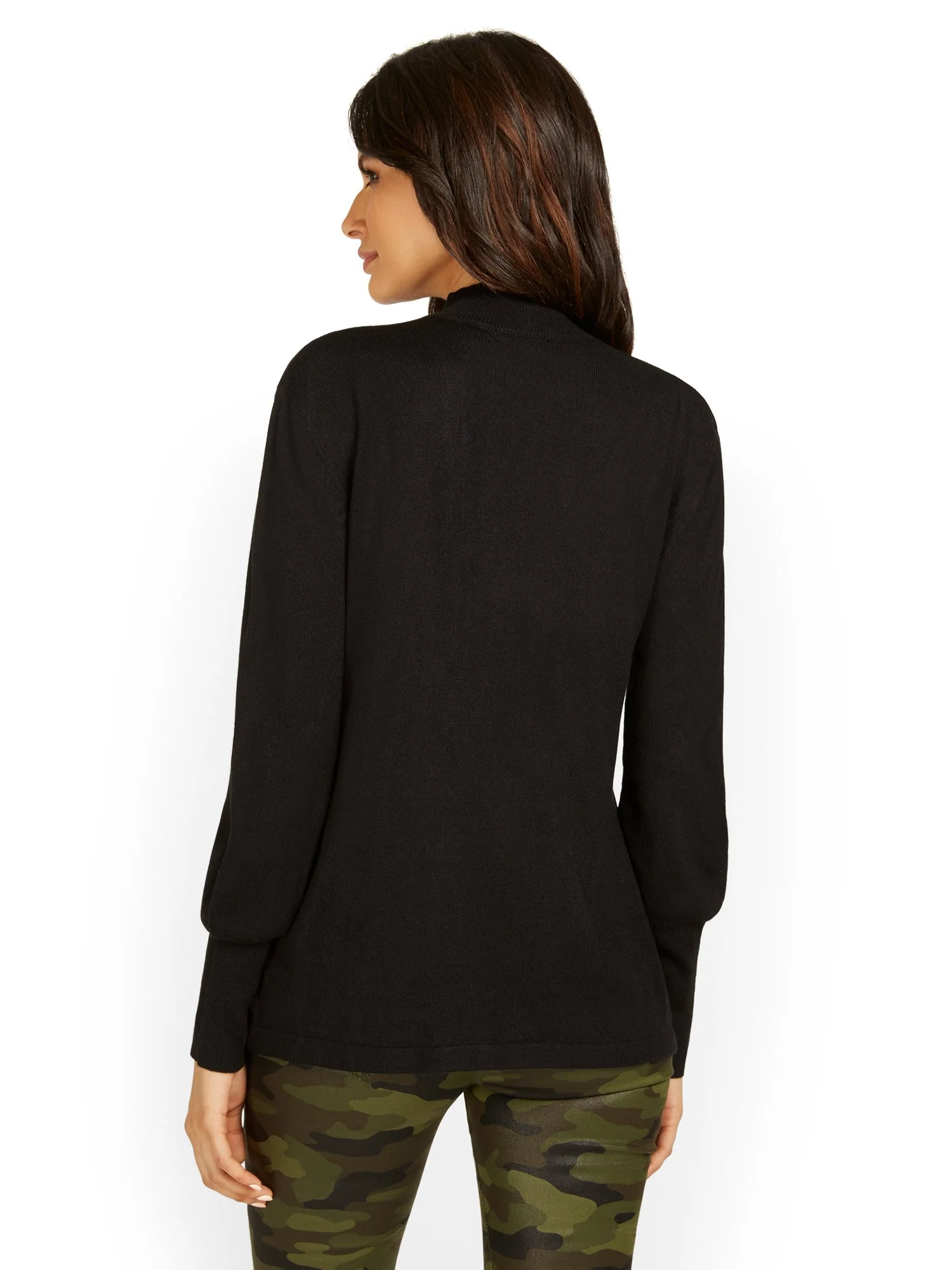 Mock-Neck Zip-Front Sweater - Image 3