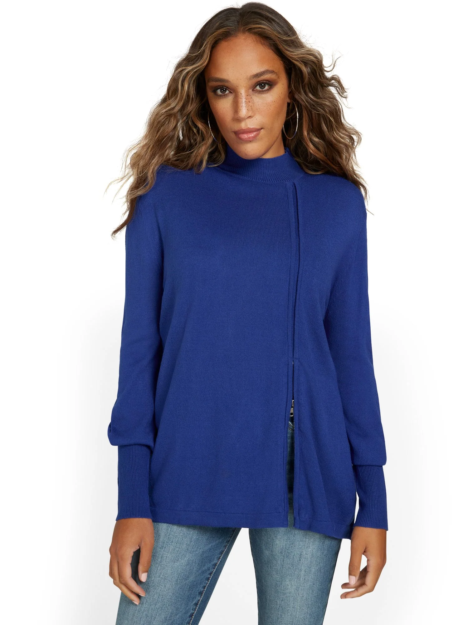 Mock-Neck Zip-Front Sweater - Image 6