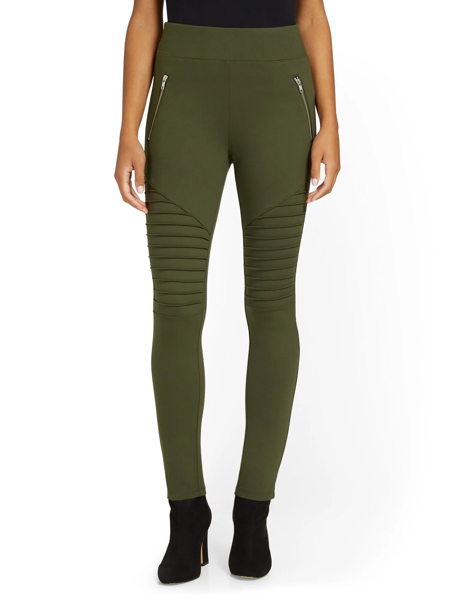 Moto-Style Ponte Legging - Image 10