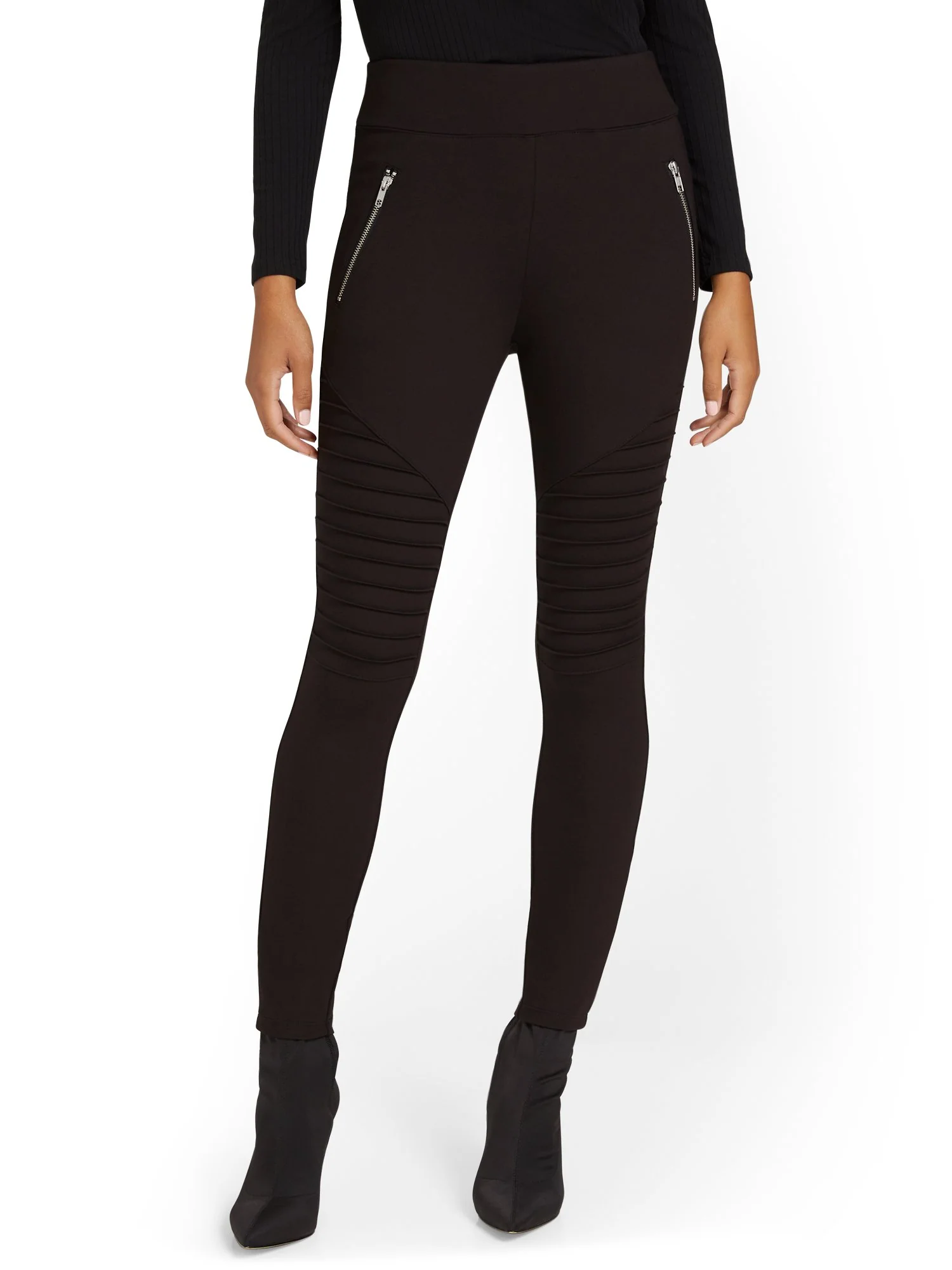 Moto-Style Ponte Legging - Image 5