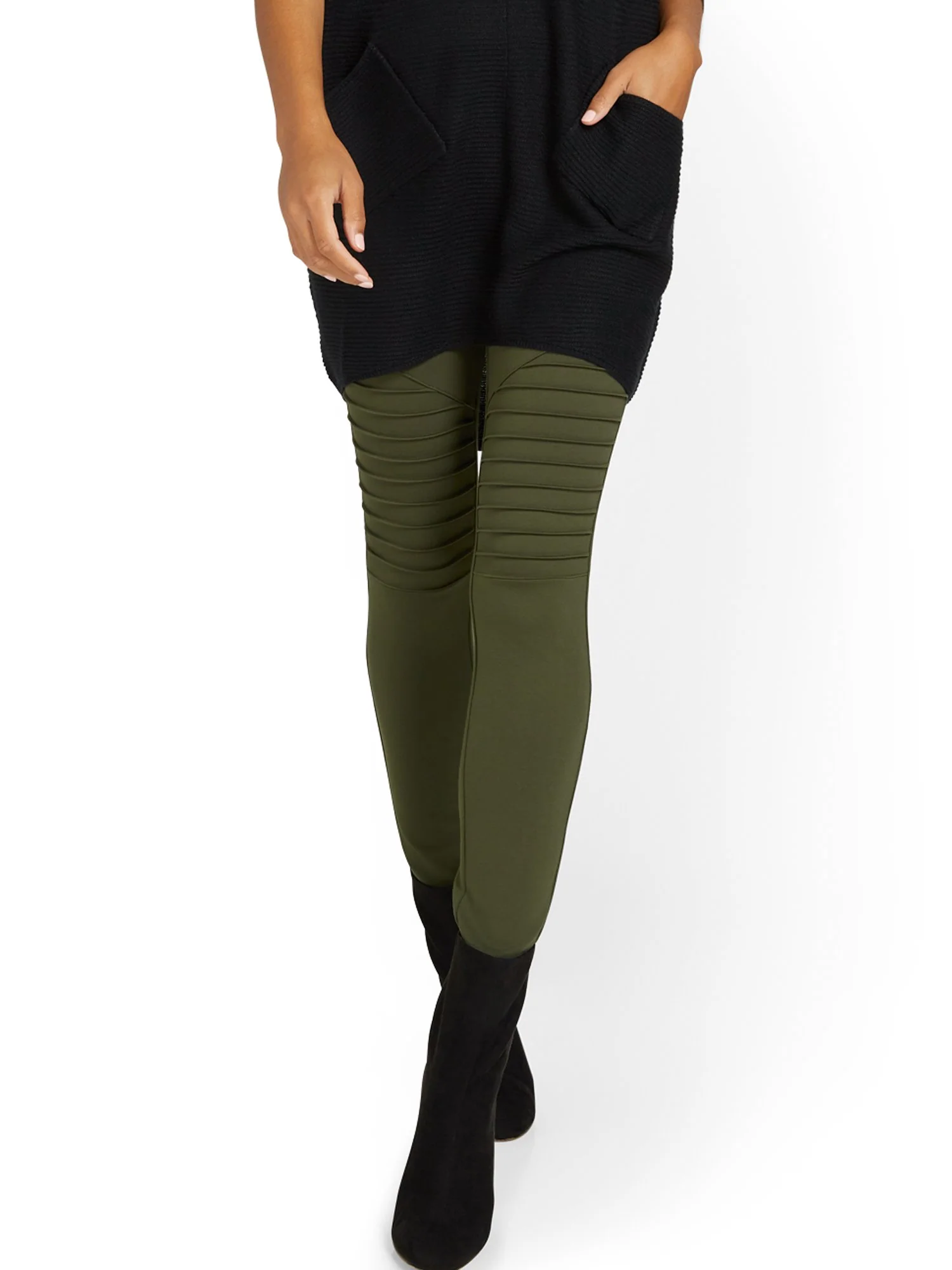 Moto-Style Ponte Legging - Image 7