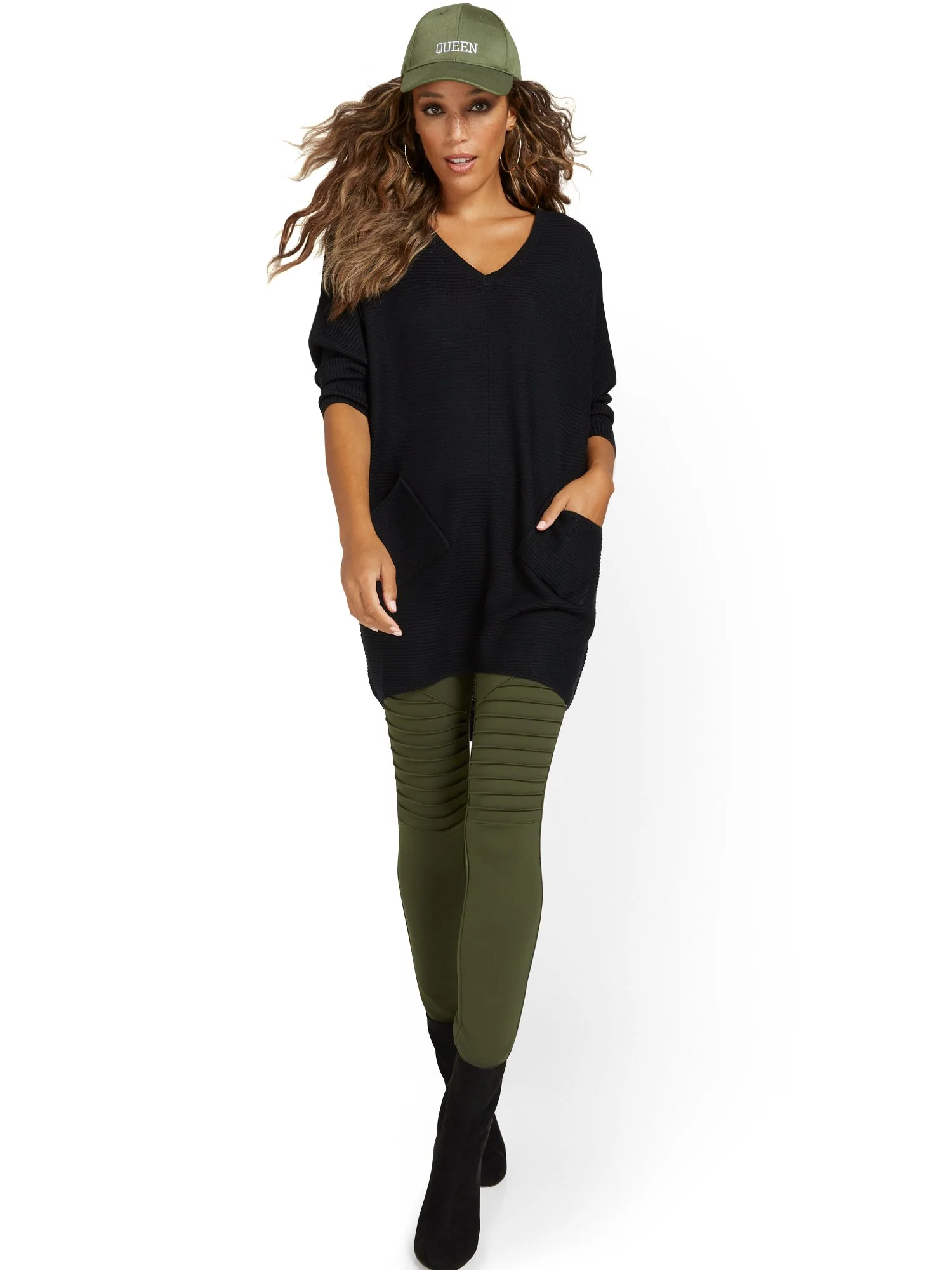 Moto-Style Ponte Legging - Image 9