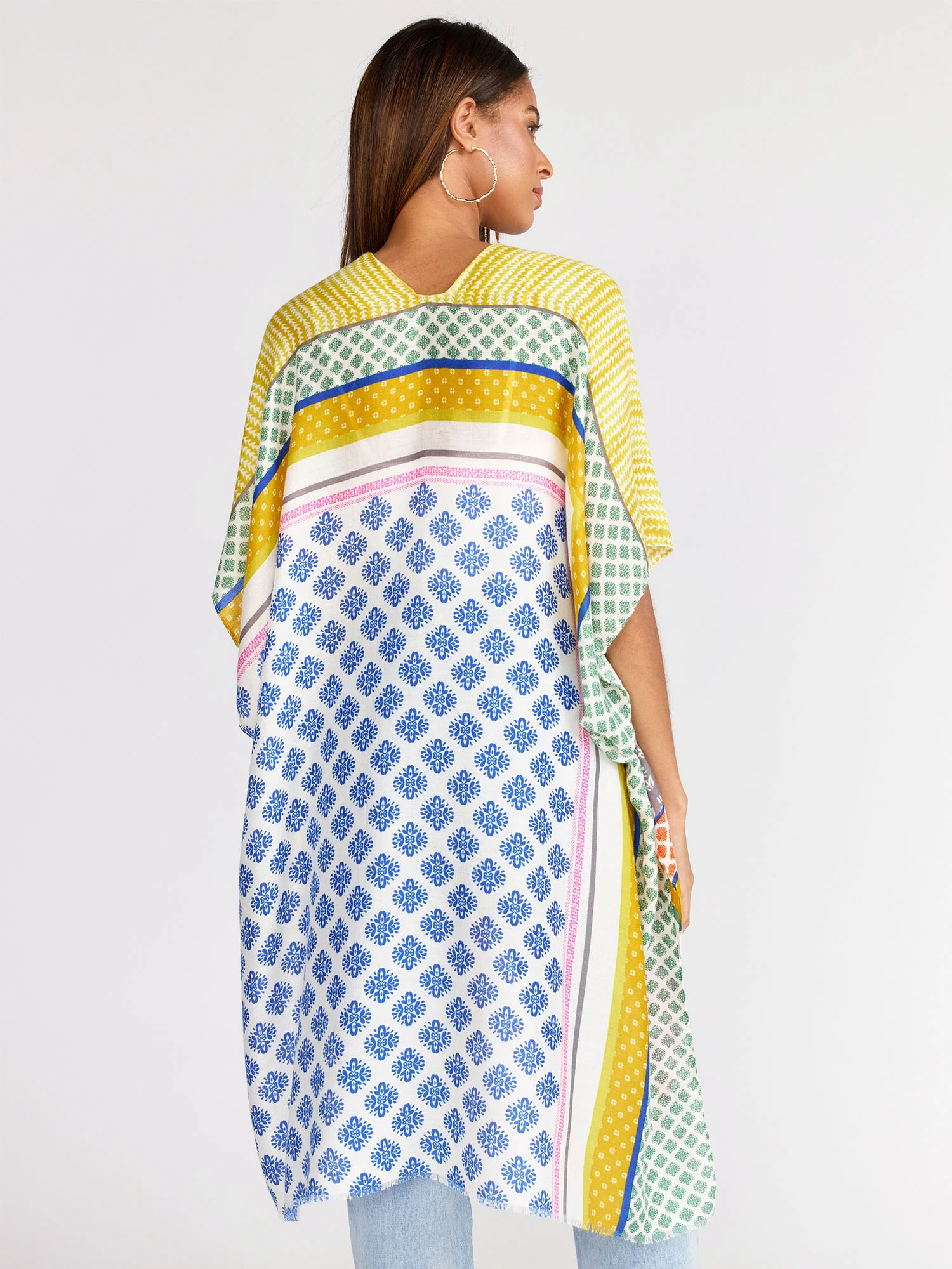 Multi-Pattern Print Kimono - Image 3