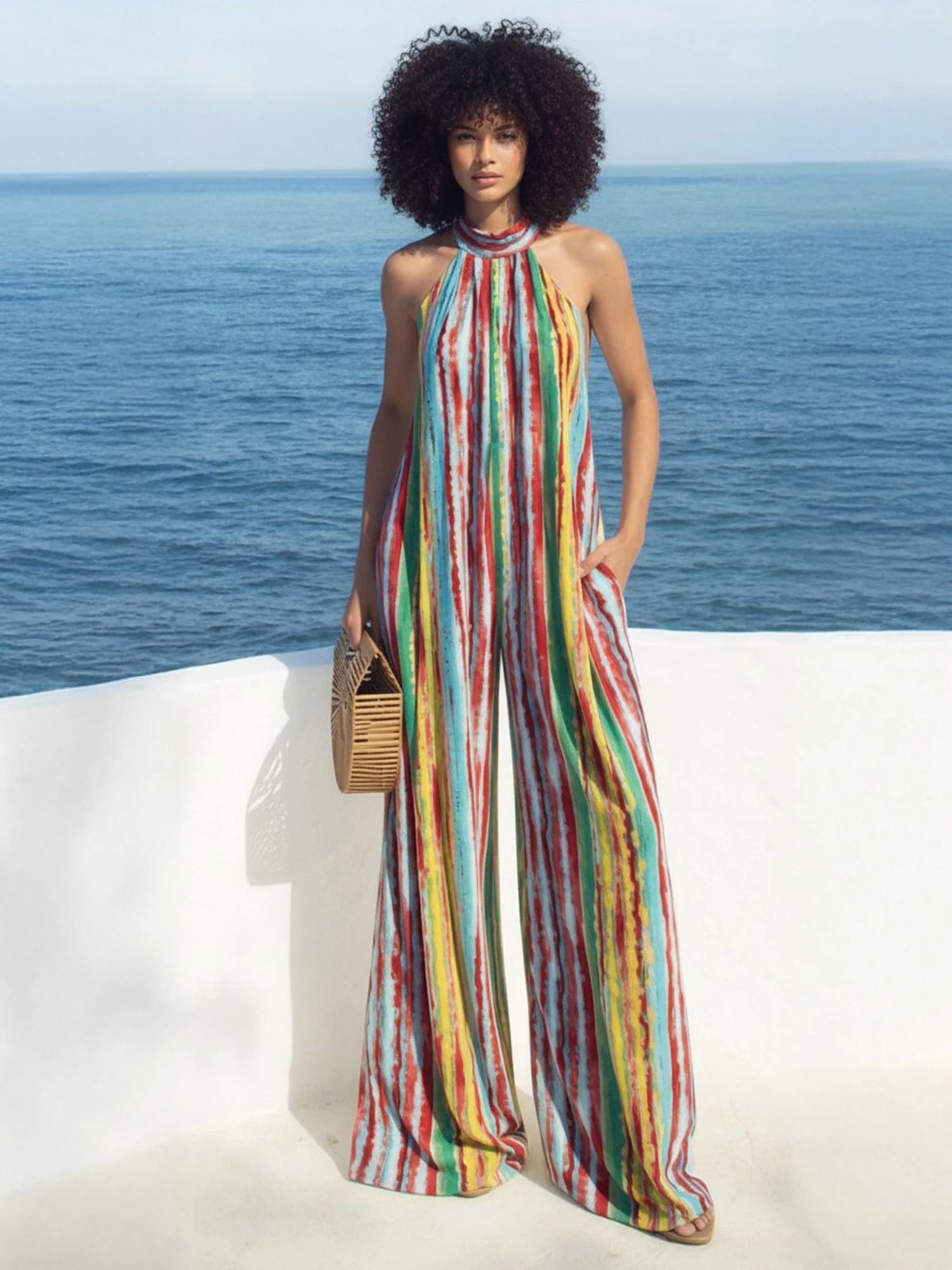 Multi Printed Halter Jumpsuit - Image 2