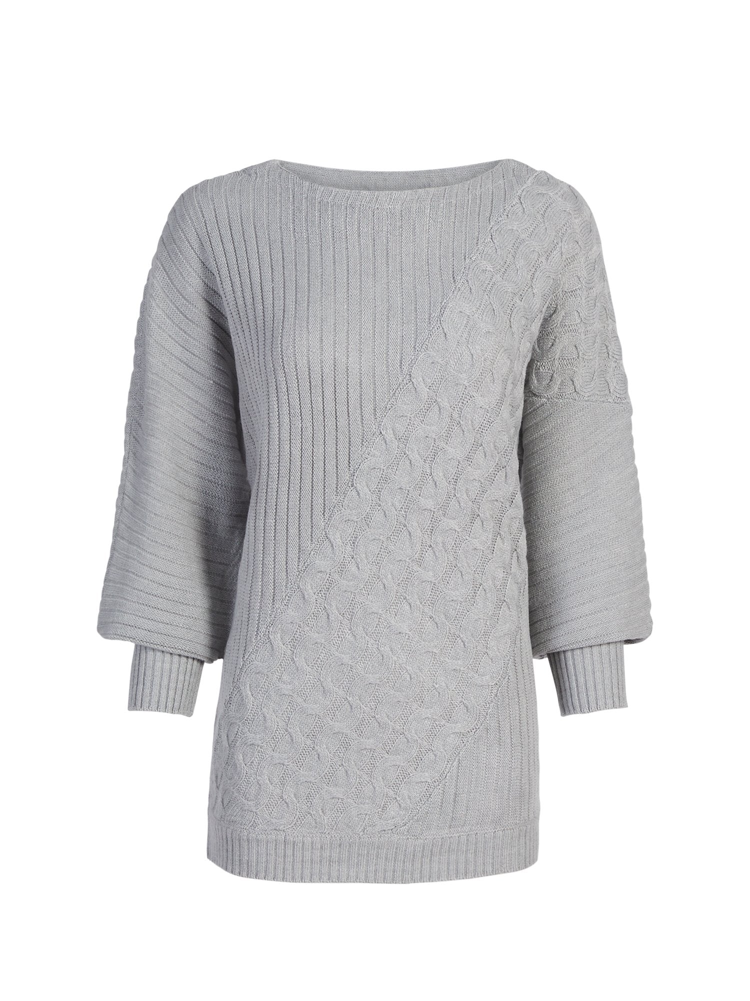 Multi-Stitch Bateau-Neck Tunic Sweater - Image 4