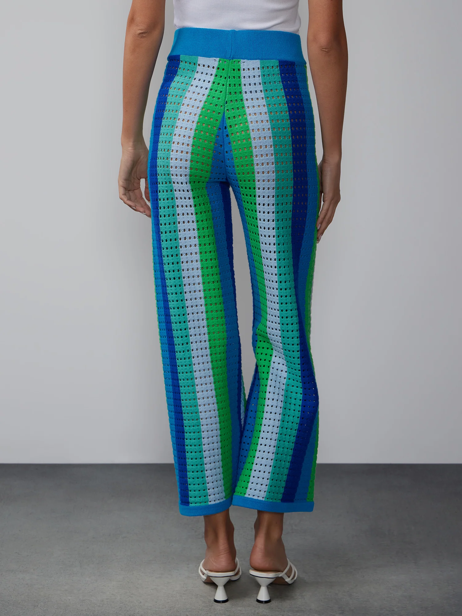 Crochet Knit Striped Pant - Image 3