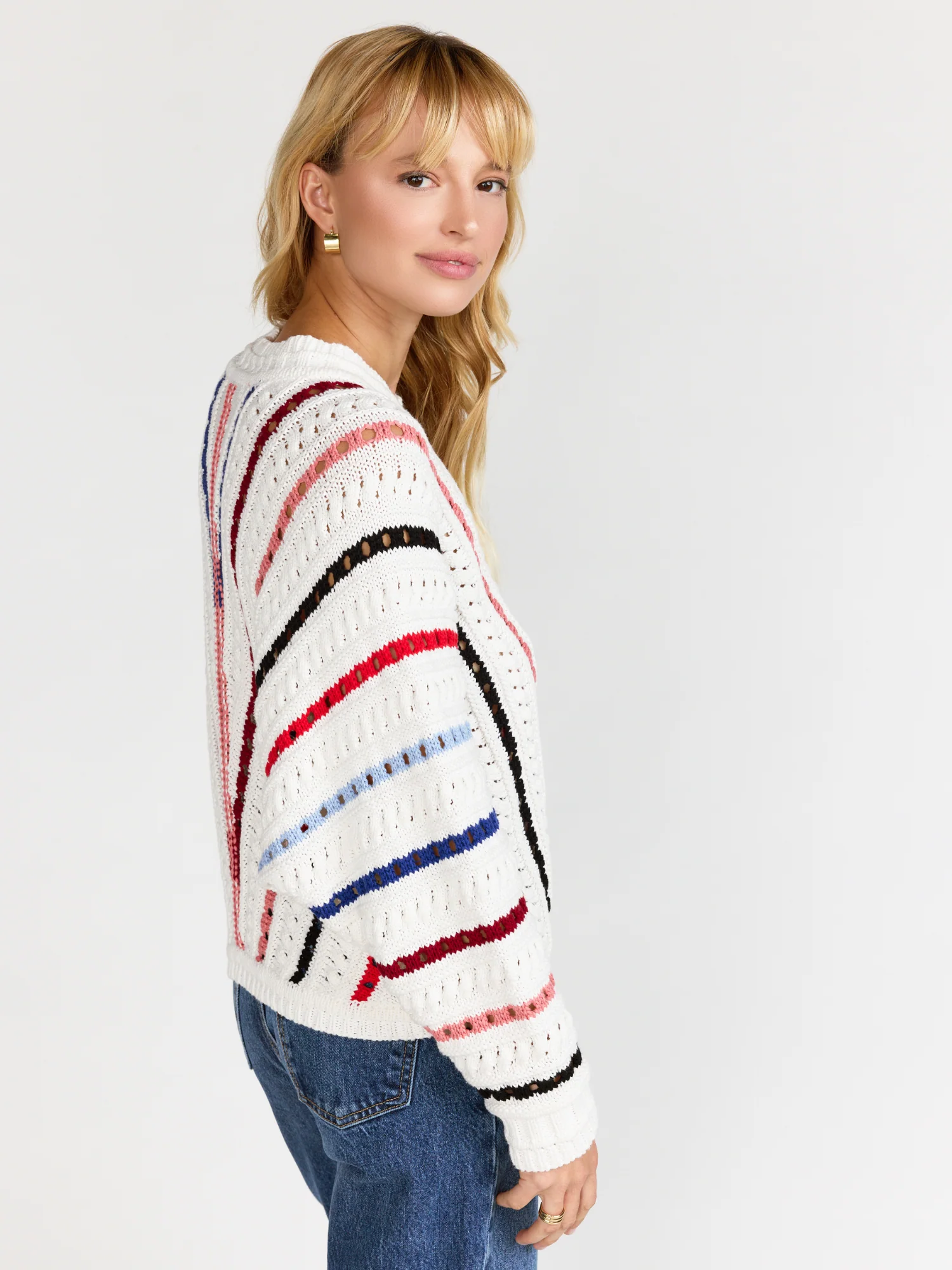 See And Be Seen Multicolor Chevron Striped Pullover - Brands We Love - Image 5