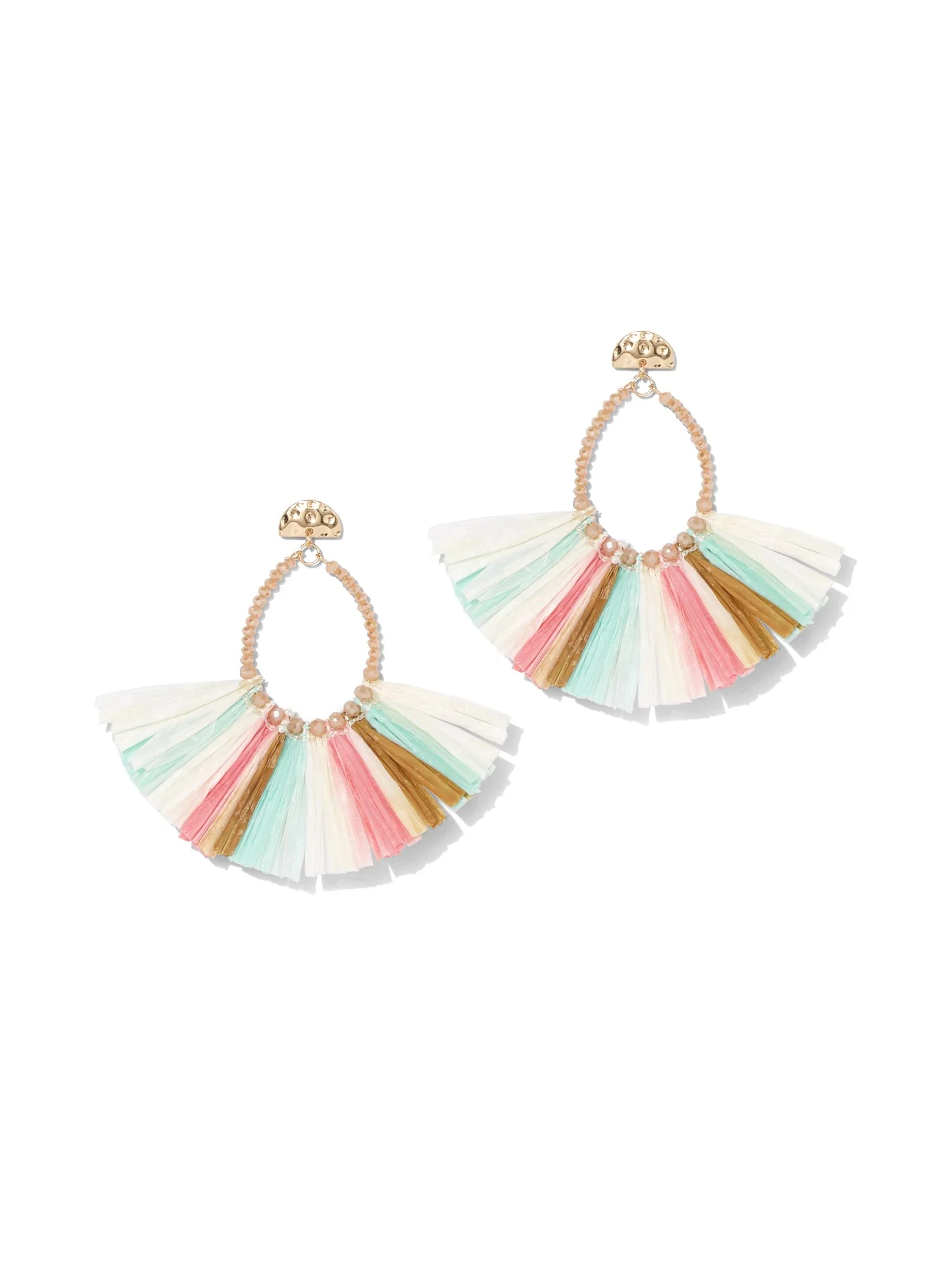 Multicolor Fan Tassel Drop Earring