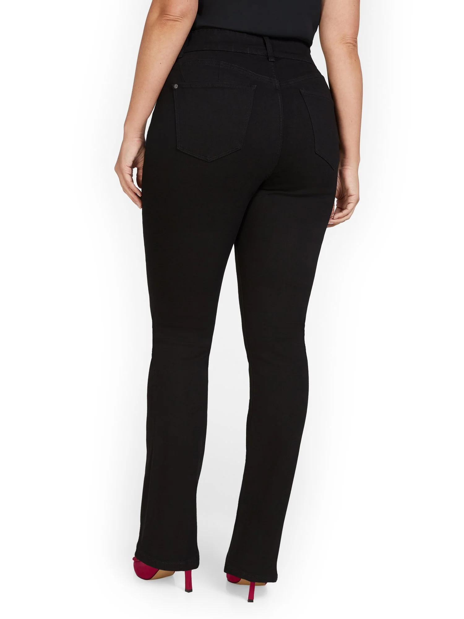 Mya Curvy High-Waisted Bootcut Jeans - Black - Image 4