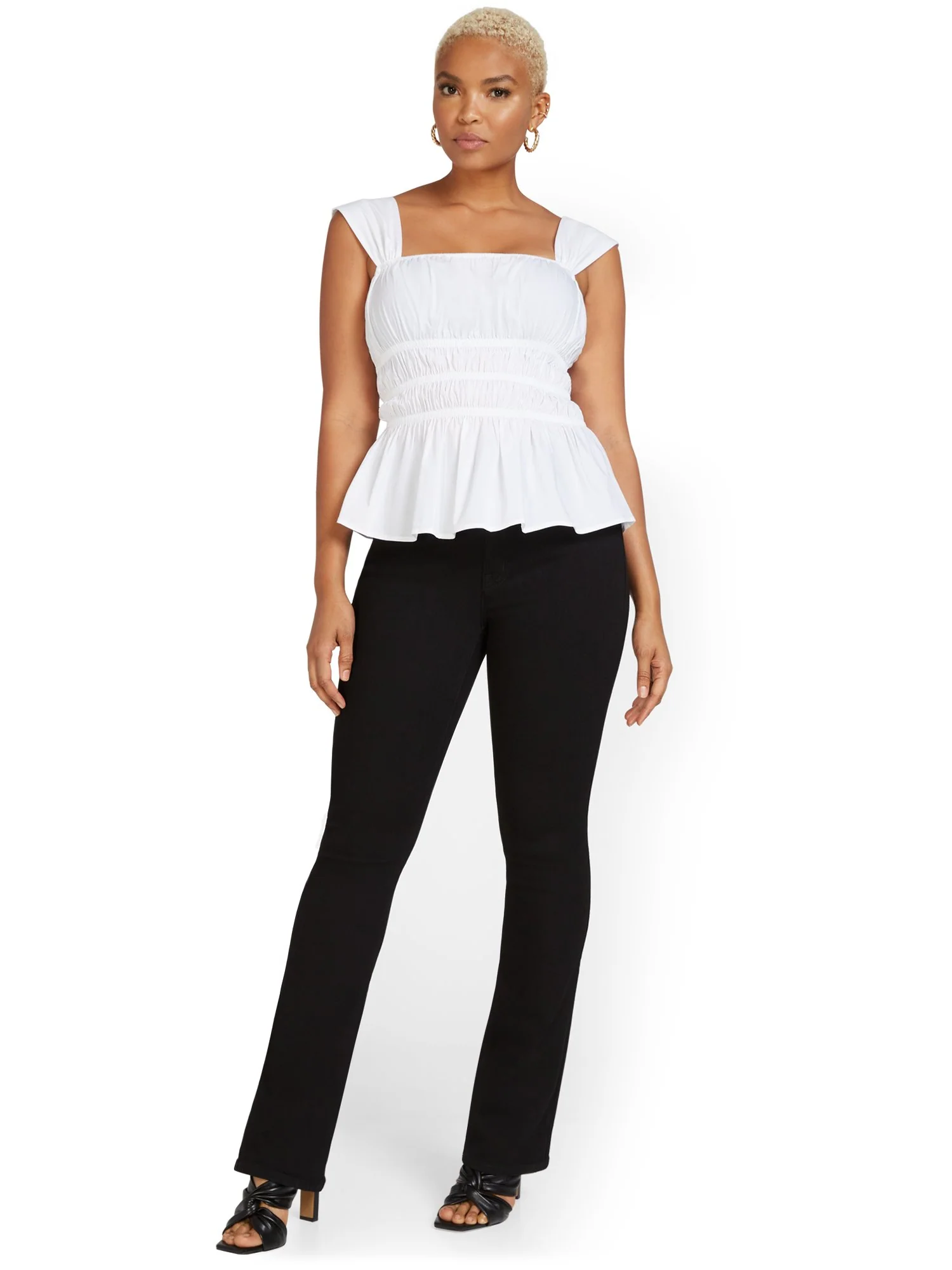 Mya Curvy High-Waisted Bootcut Jeans - Black - Image 7