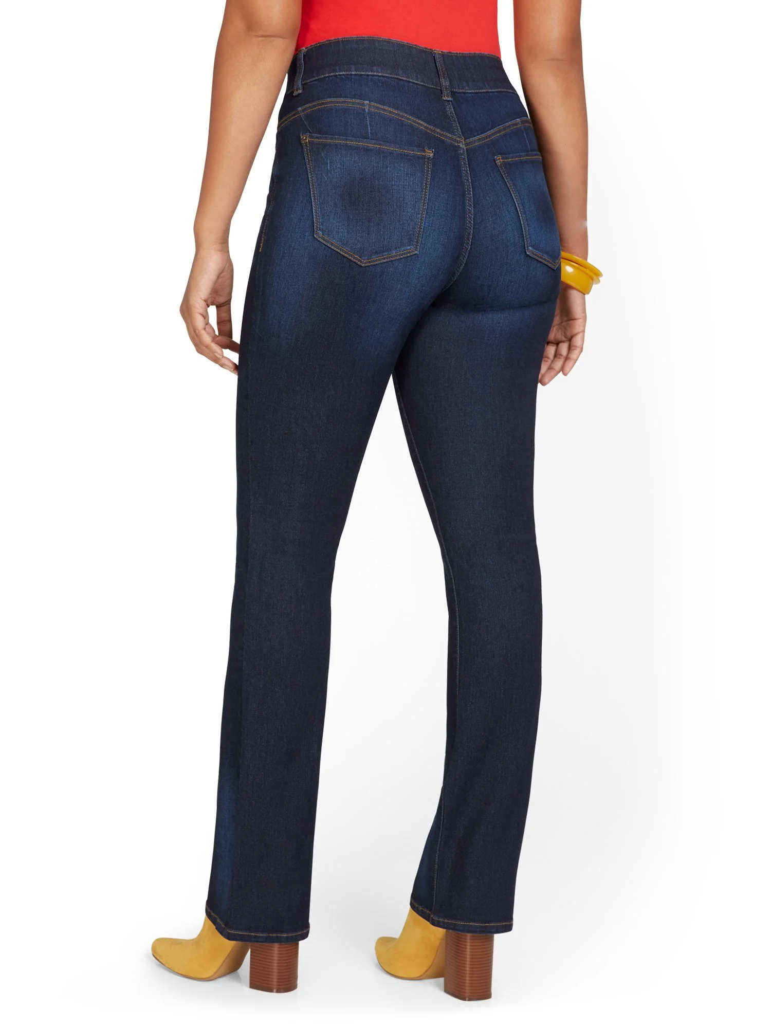 Mya Curvy High-Waisted Bootcut Jeans - Dark Wash - Image 10
