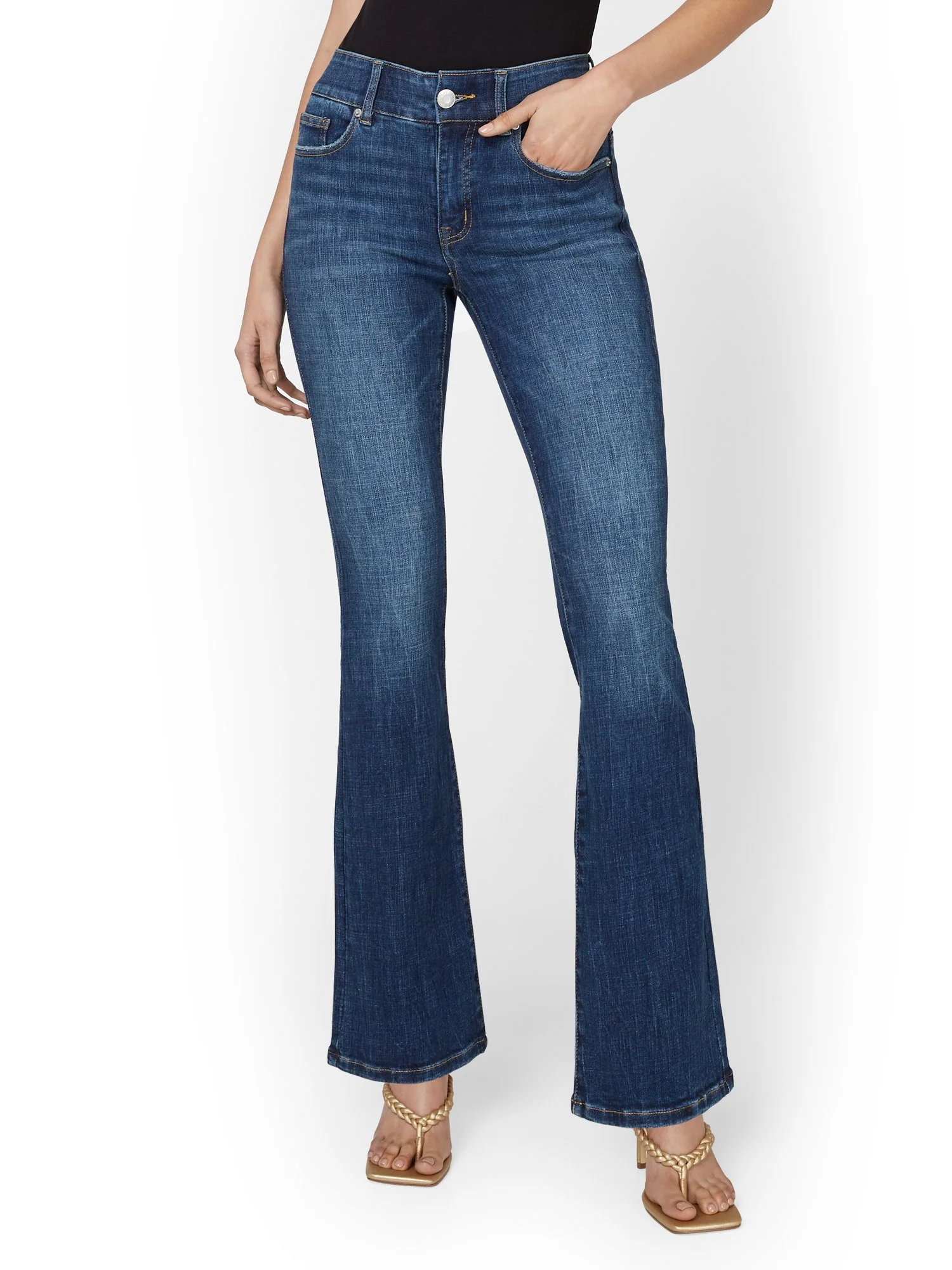 Mya Curvy High-Waisted Bootcut Jeans - Medium Wash - Image 10