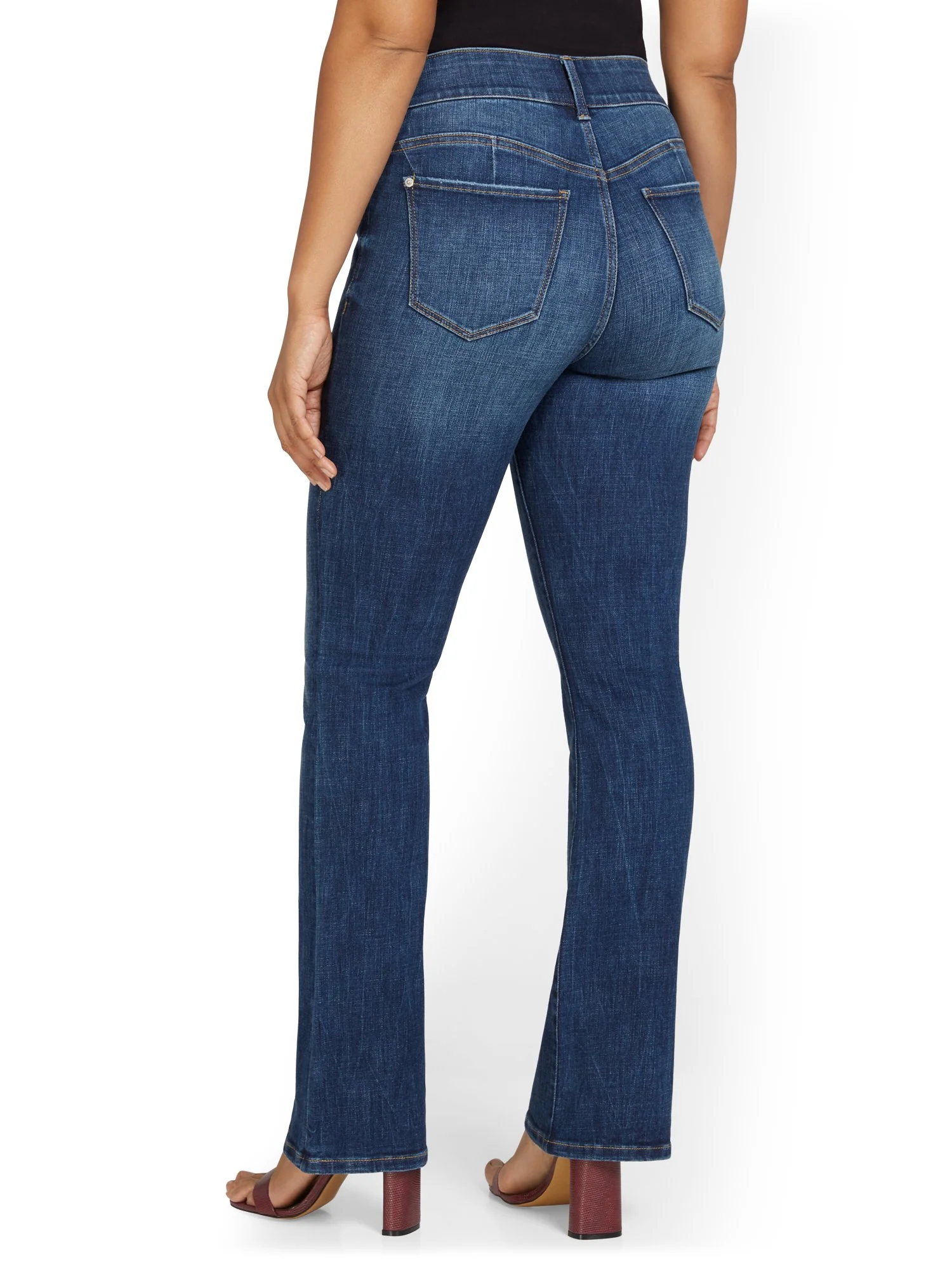 Mya Curvy High-Waisted Bootcut Jeans - Medium Wash - Image 11