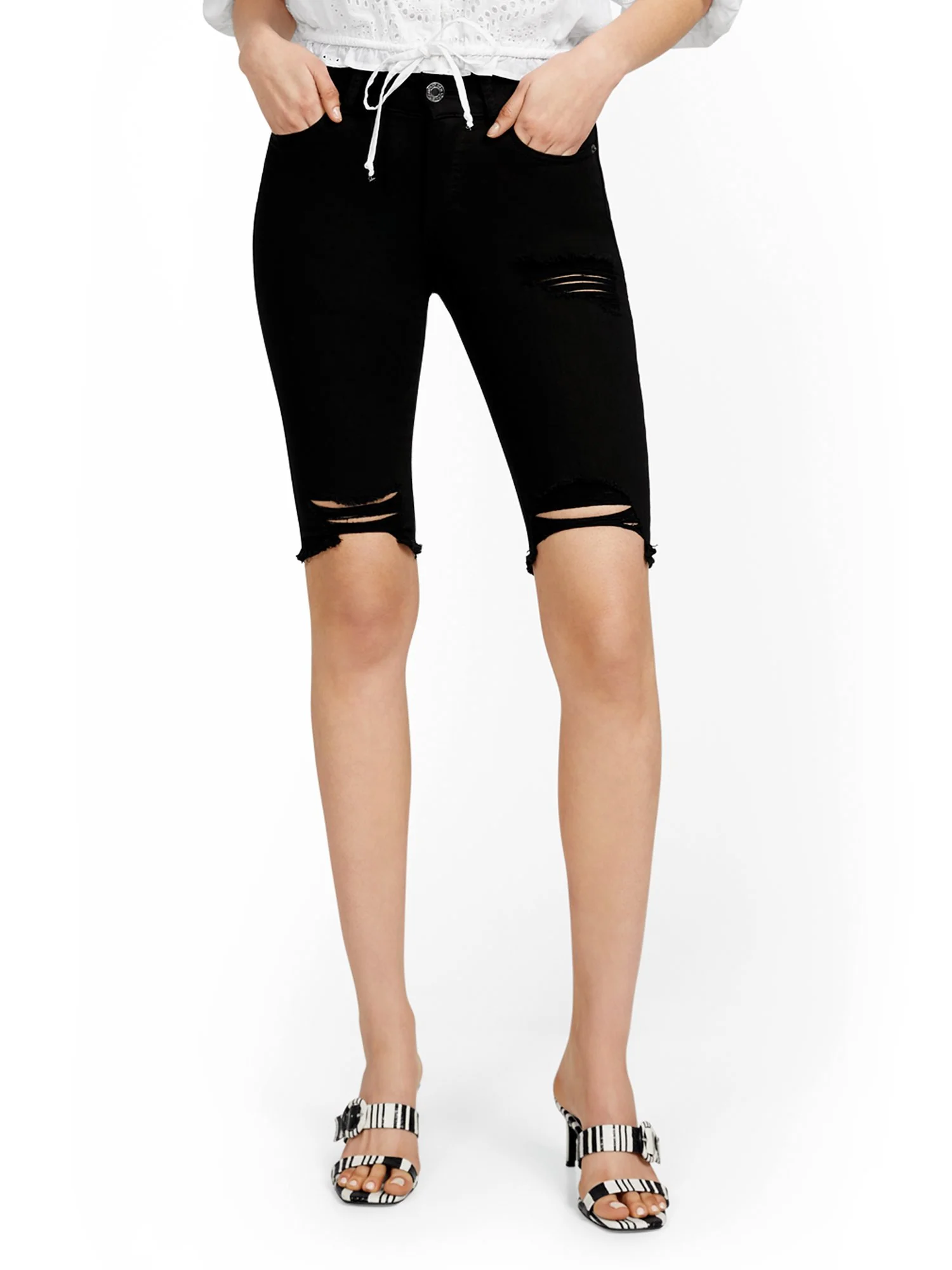Mya Curvy High-Waisted Sculpting No Gap 13-Inch Bermuda Short - Black