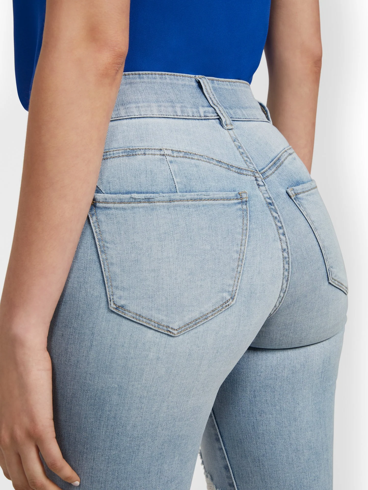 Mya Curvy High-Waisted Sculpting No Gap 13-Inch Bermuda Short - Jones Blue - Image 4