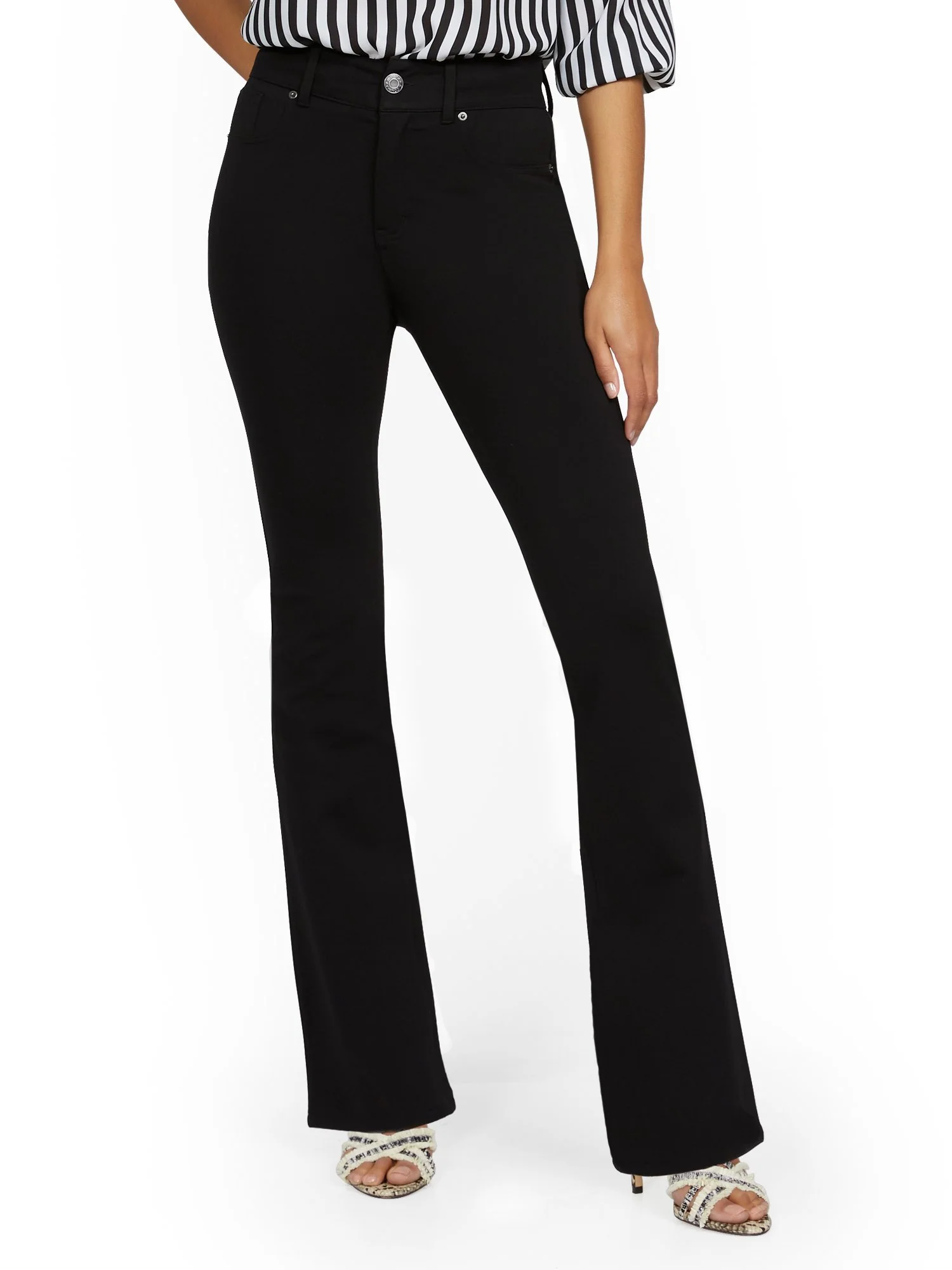 Mya Curvy High-Waisted Sculpting No Gap Bootcut Ponte Jeans - Image 2