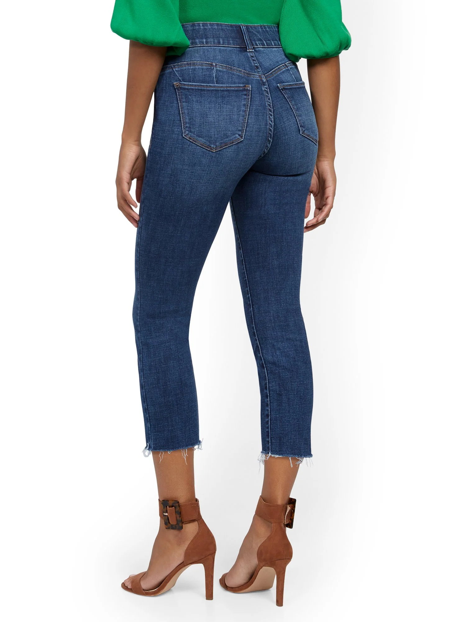 Mya Curvy High-Waisted Sculpting No Gap Capri Jeans - Limelight Blue - Image 3