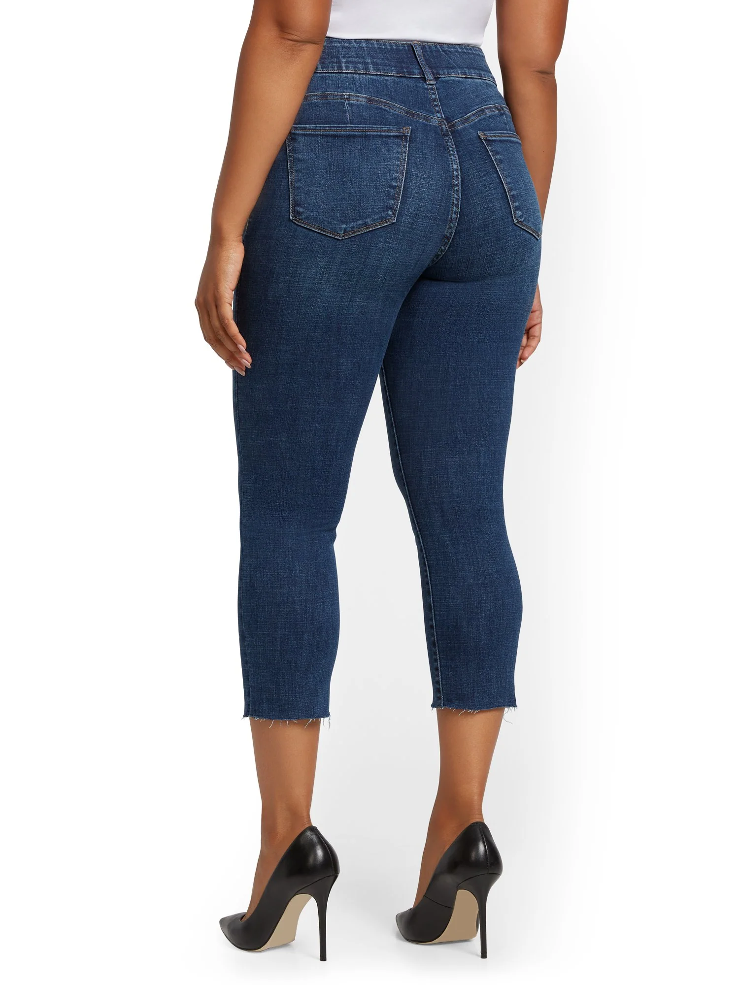 Mya Curvy High-Waisted Sculpting No Gap Capri Jeans - Limelight Blue - Image 9