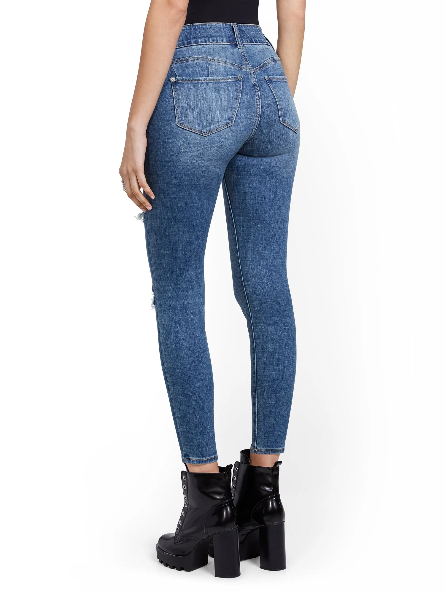 Mya Curvy High-Waisted Sculpting No Gap Super-Skinny Ankle Jeans - Image 3