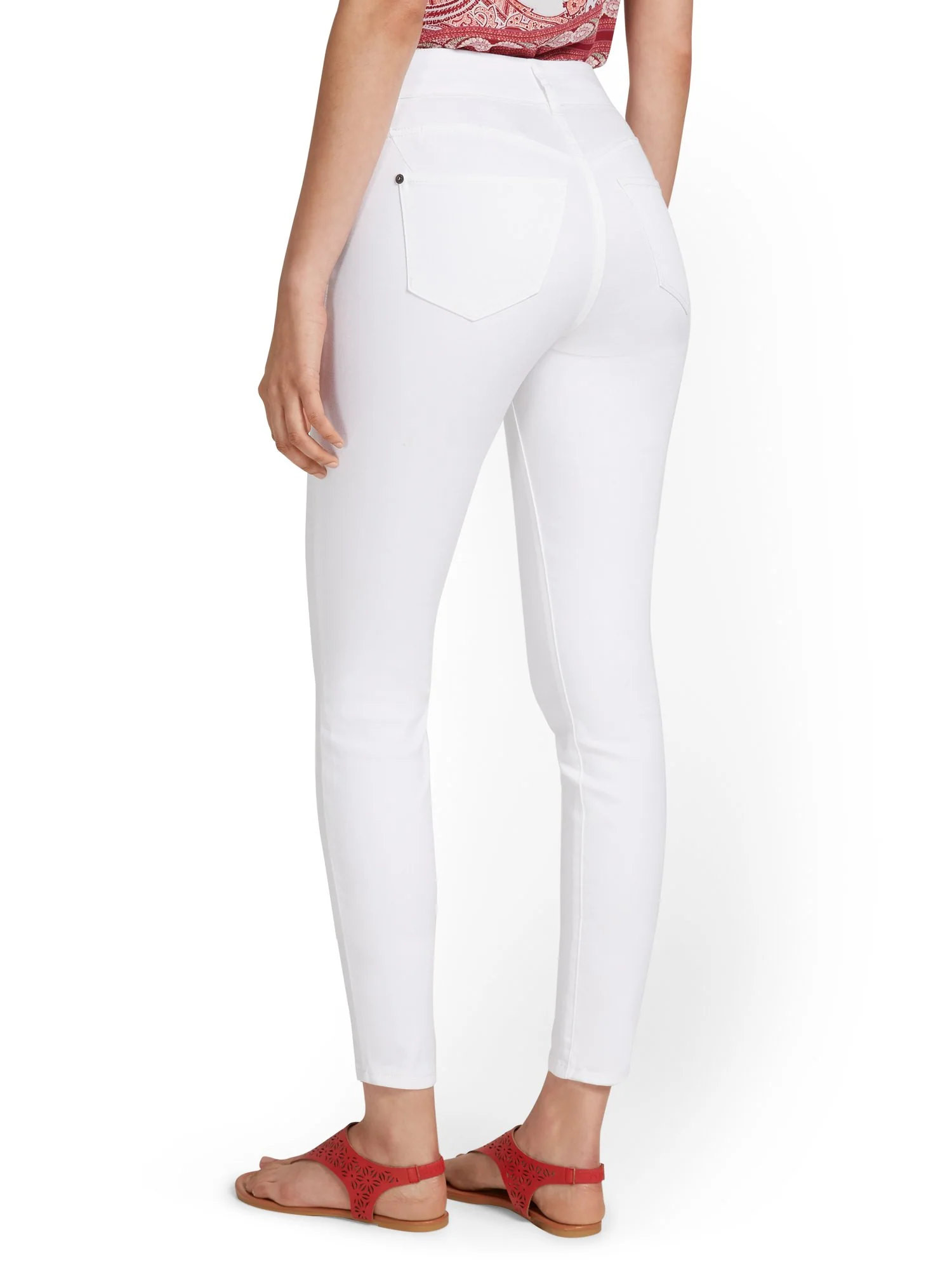 Mya Curvy High-Waisted Sculpting No Gap Super-Skinny Ankle Jeans - White - Image 3
