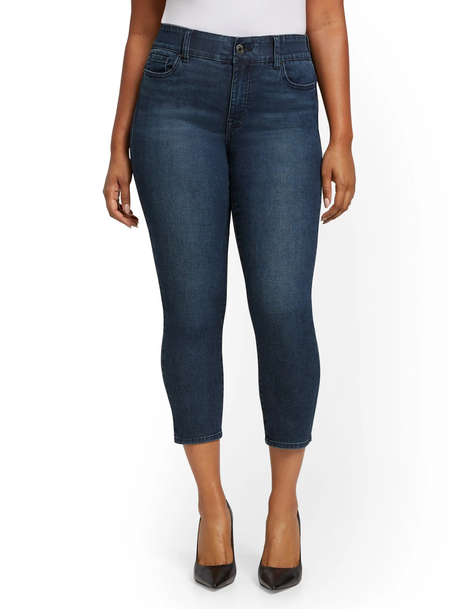 Mya Curvy High-Waisted Sculpting No Gap Super-Skinny Capri Jeans - Steinway Blue - Image 6