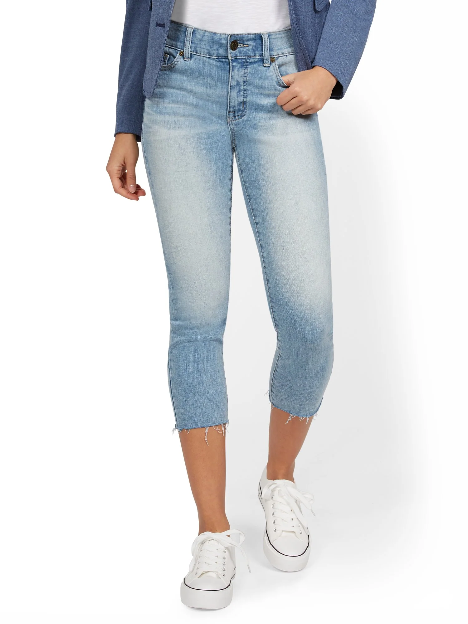 Mya Curvy High-Waisted Sculpting No Gap Super-Skinny Capri Jeans - Vector Blue - Image 2