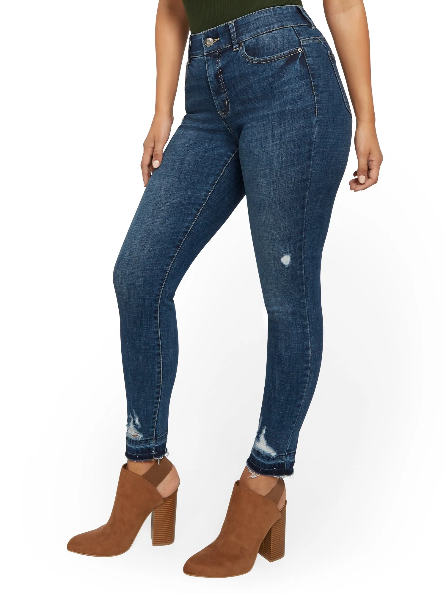 Mya Curvy High-Waisted Sculpting No Gap Super-Skinny Jeans - Chameleon Blue - Image 2
