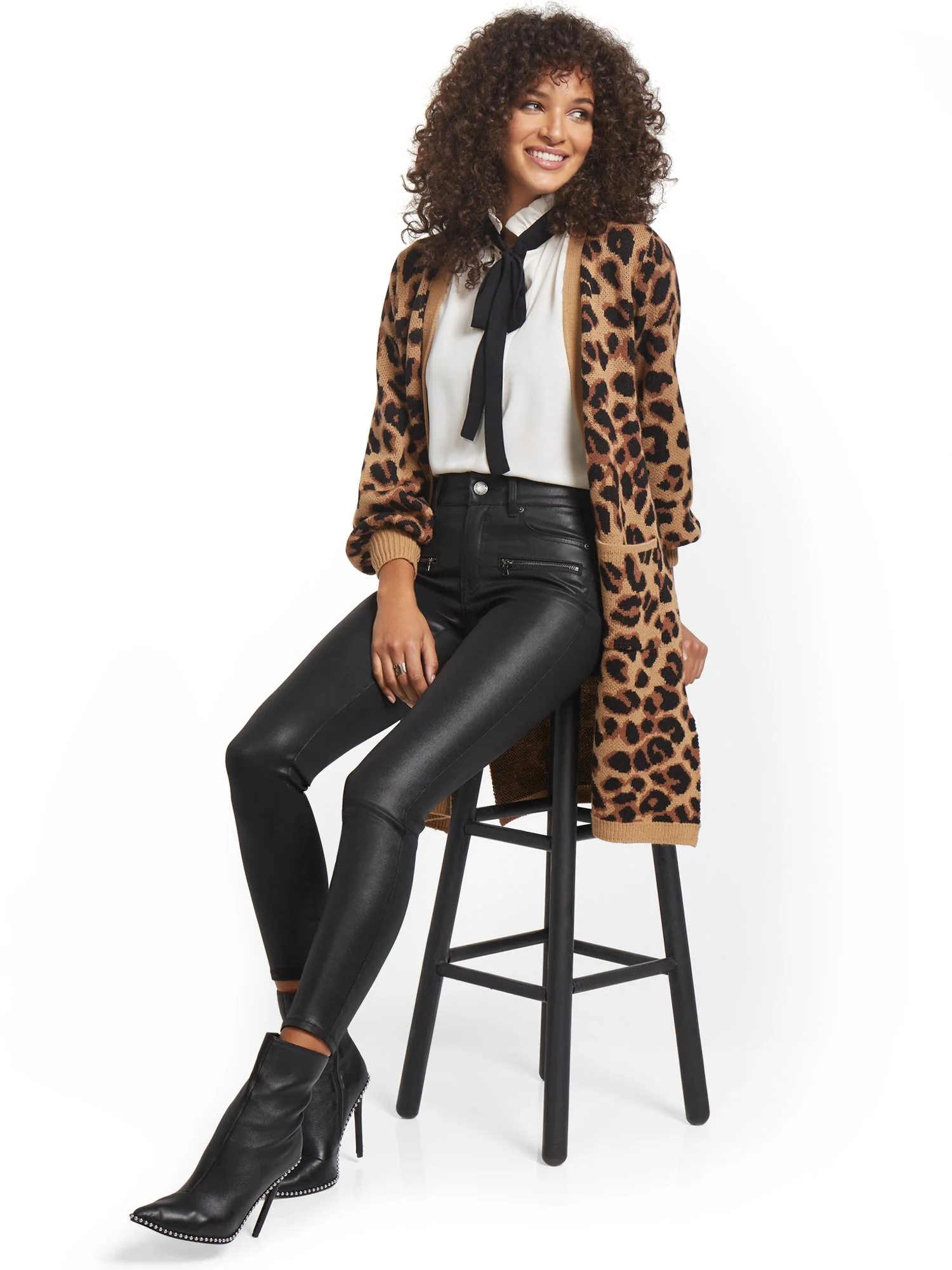 Mya Curvy High-Waisted Sculpting No Gap Super-Skinny Jeans - Coated Faux-Leather - Image 2