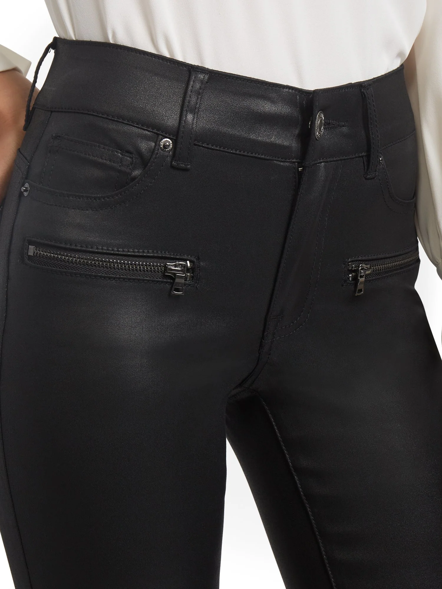 Mya Curvy High-Waisted Sculpting No Gap Super-Skinny Jeans - Coated Faux-Leather - Image 4