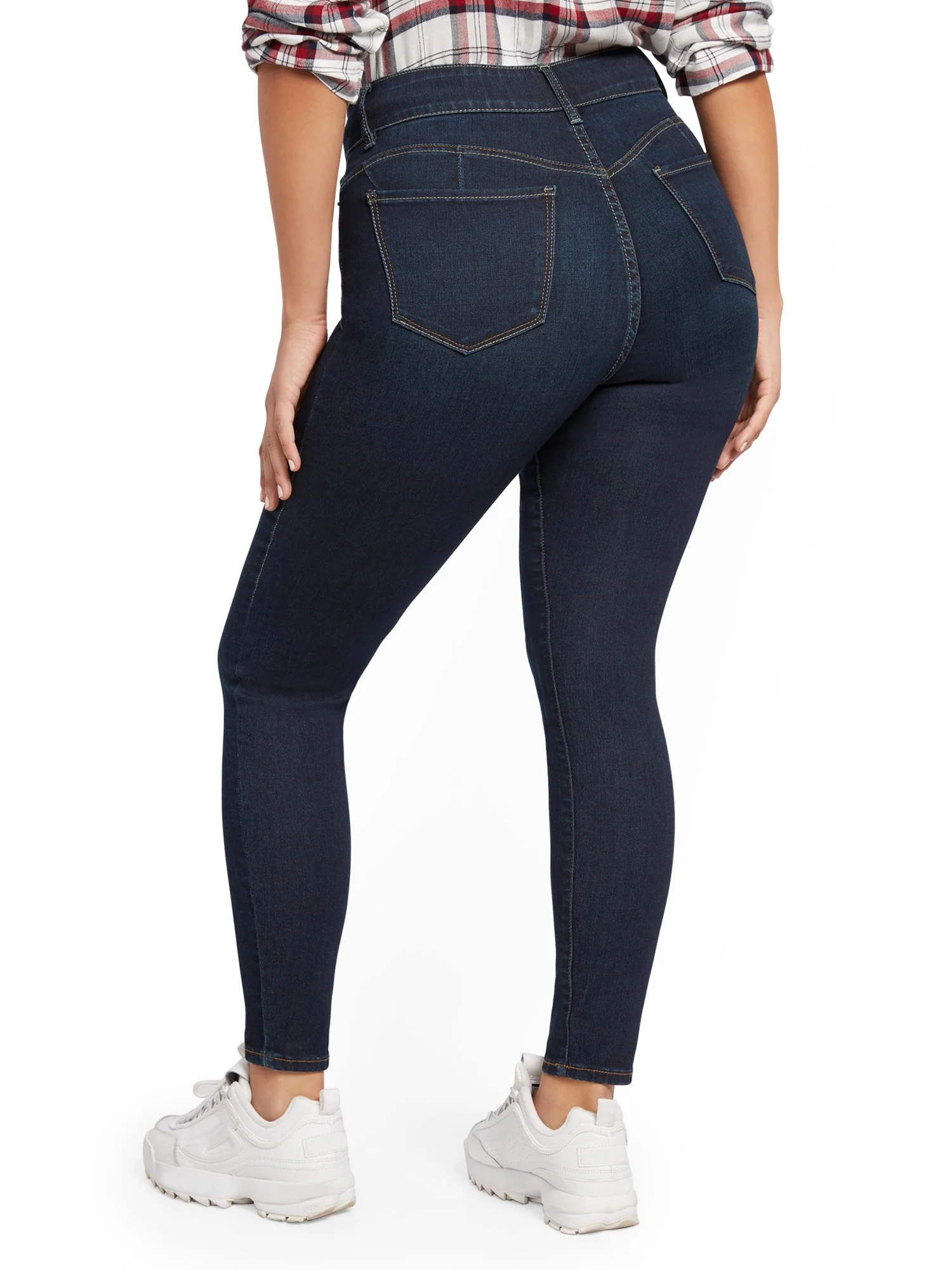 Mya Curvy High-Waisted Sculpting No Gap Super-Skinny Jeans - Moonlight Blue - Image 3