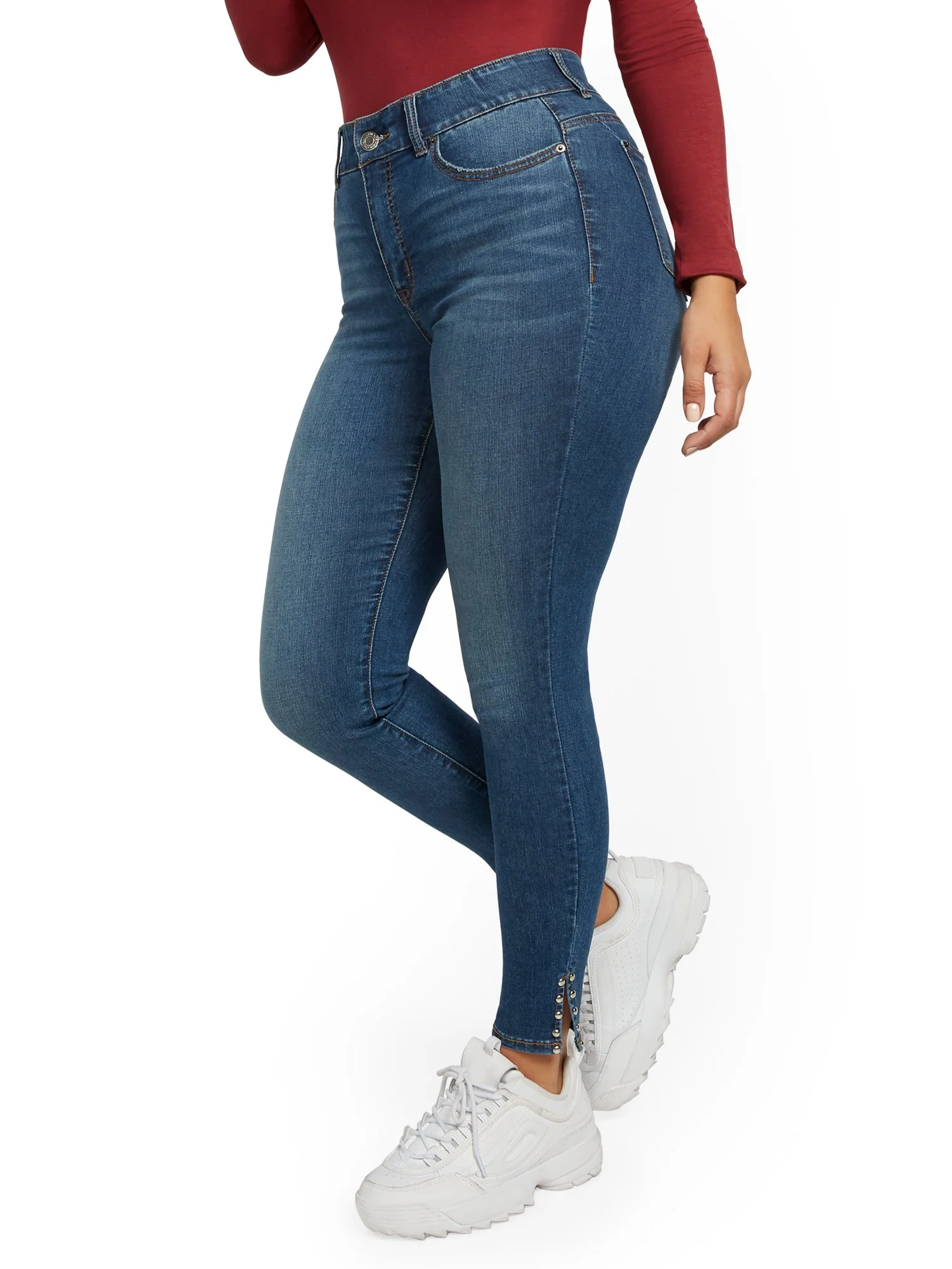 Mya Curvy High-Waisted Sculpting No Gap Super-Skinny Jeans - Precious Blue - Image 2