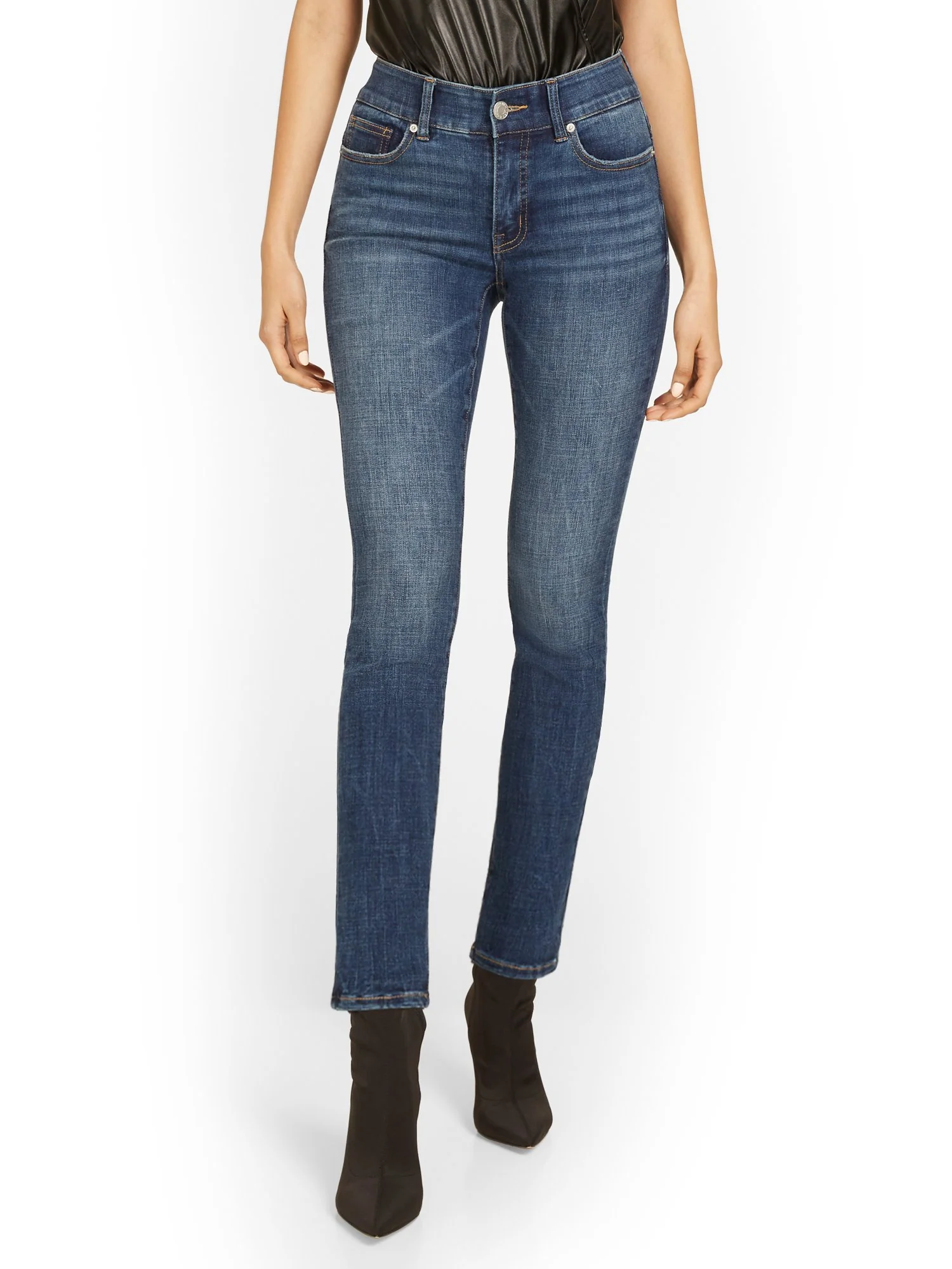 Mya Curvy High-Waisted Super-Skinny Jeans - Medium Wash