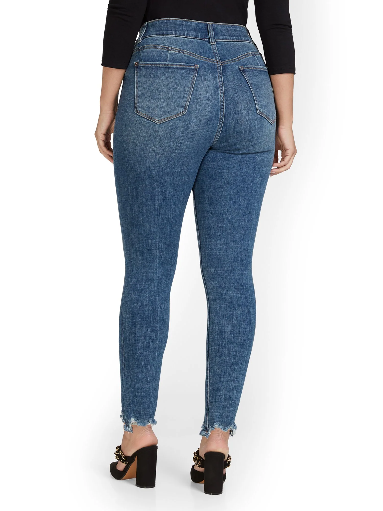 Mya Curvy High-Waisted Super-Skinny Jeans - Medium Wash - Image 4