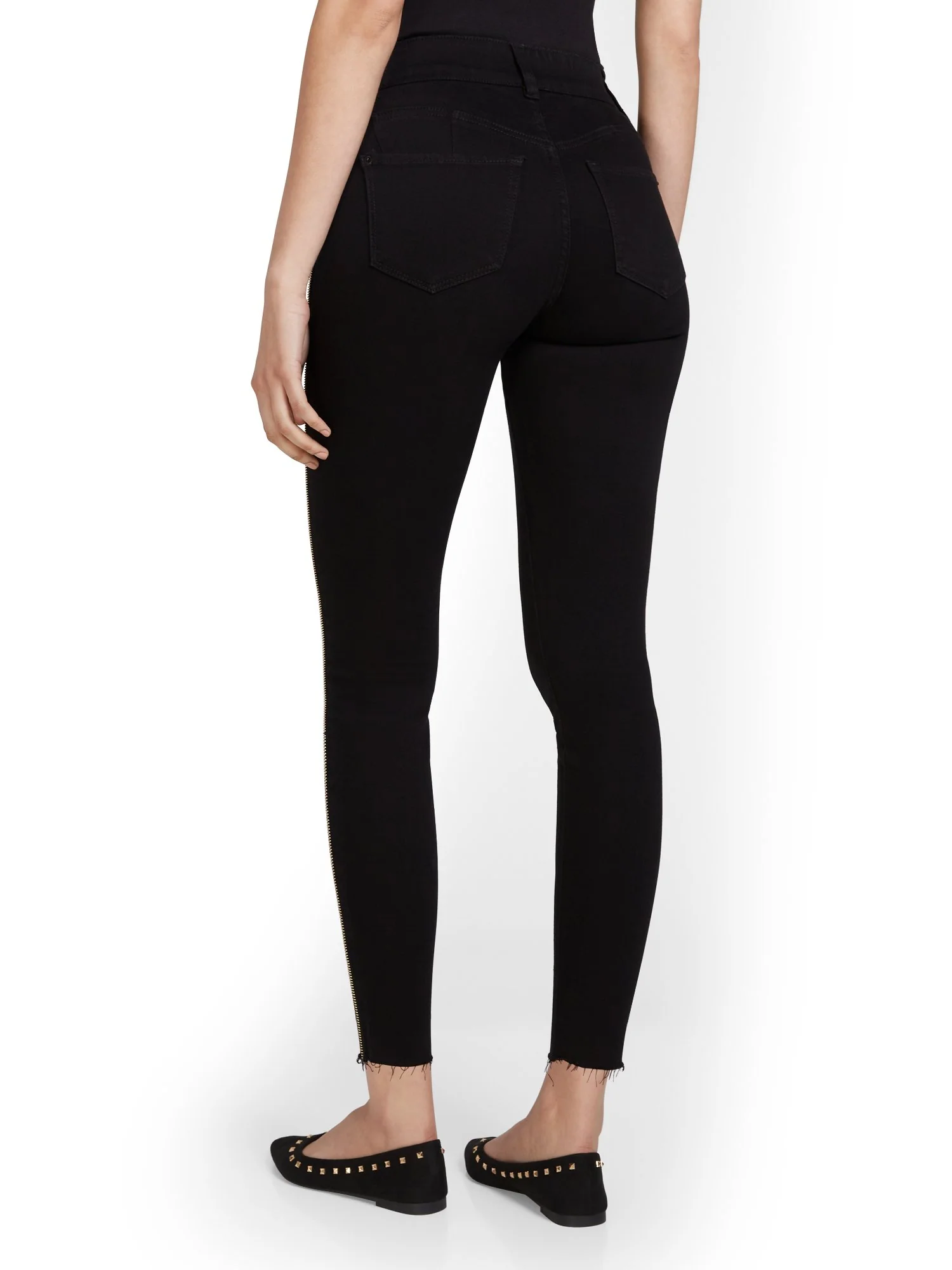 Mya Curvy High-Waisted Super-Skinny Jeans - Side-Zipper - Image 4