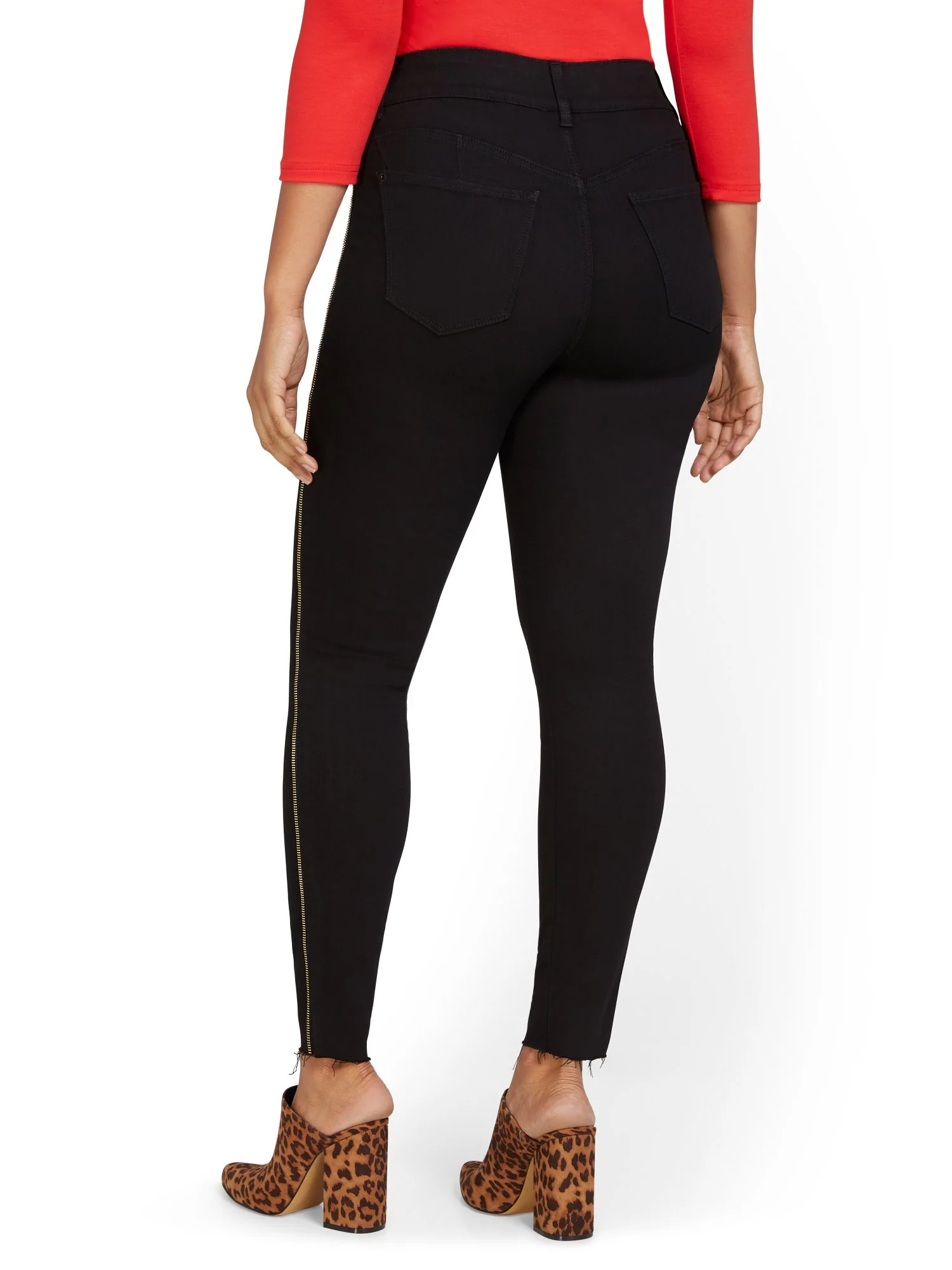 Mya Curvy High-Waisted Super-Skinny Jeans - Side-Zipper - Image 9
