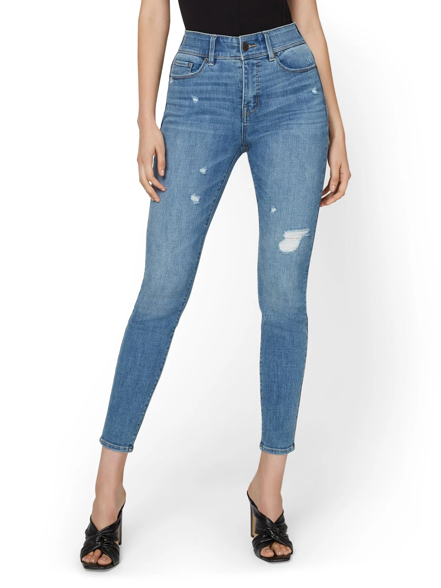 Mya Curvy Ultra High-Waisted Super-Skinny Boost Jeans - Medium Wash - Image 10
