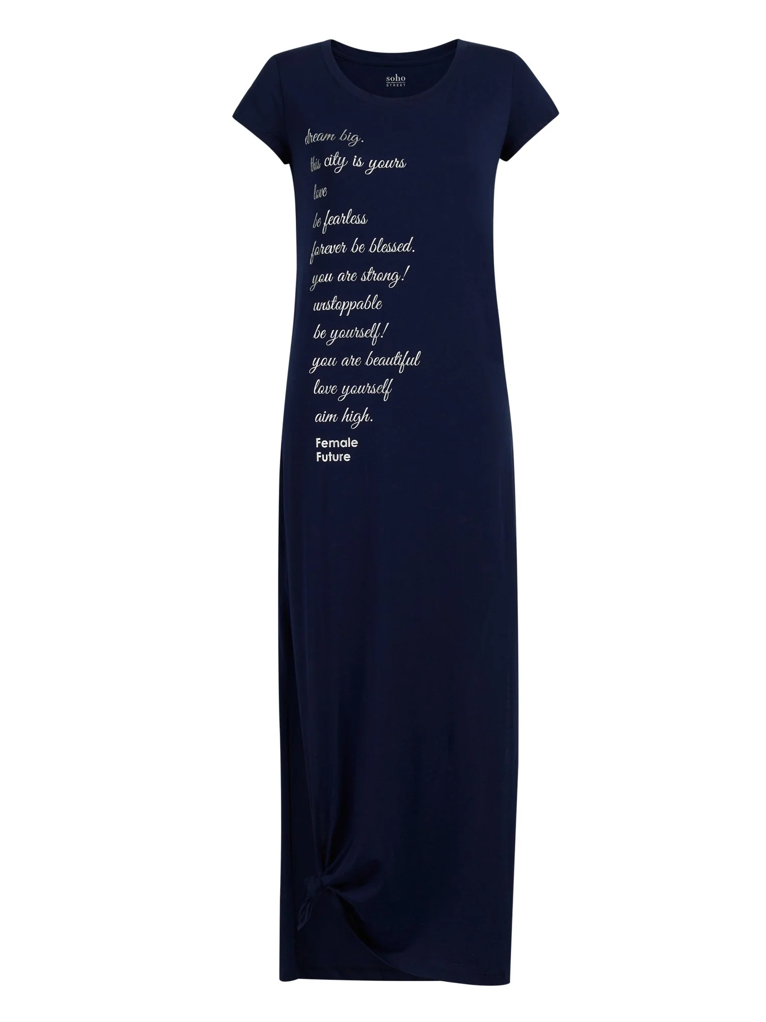 Navy Cotton Maxi Tee Dress
