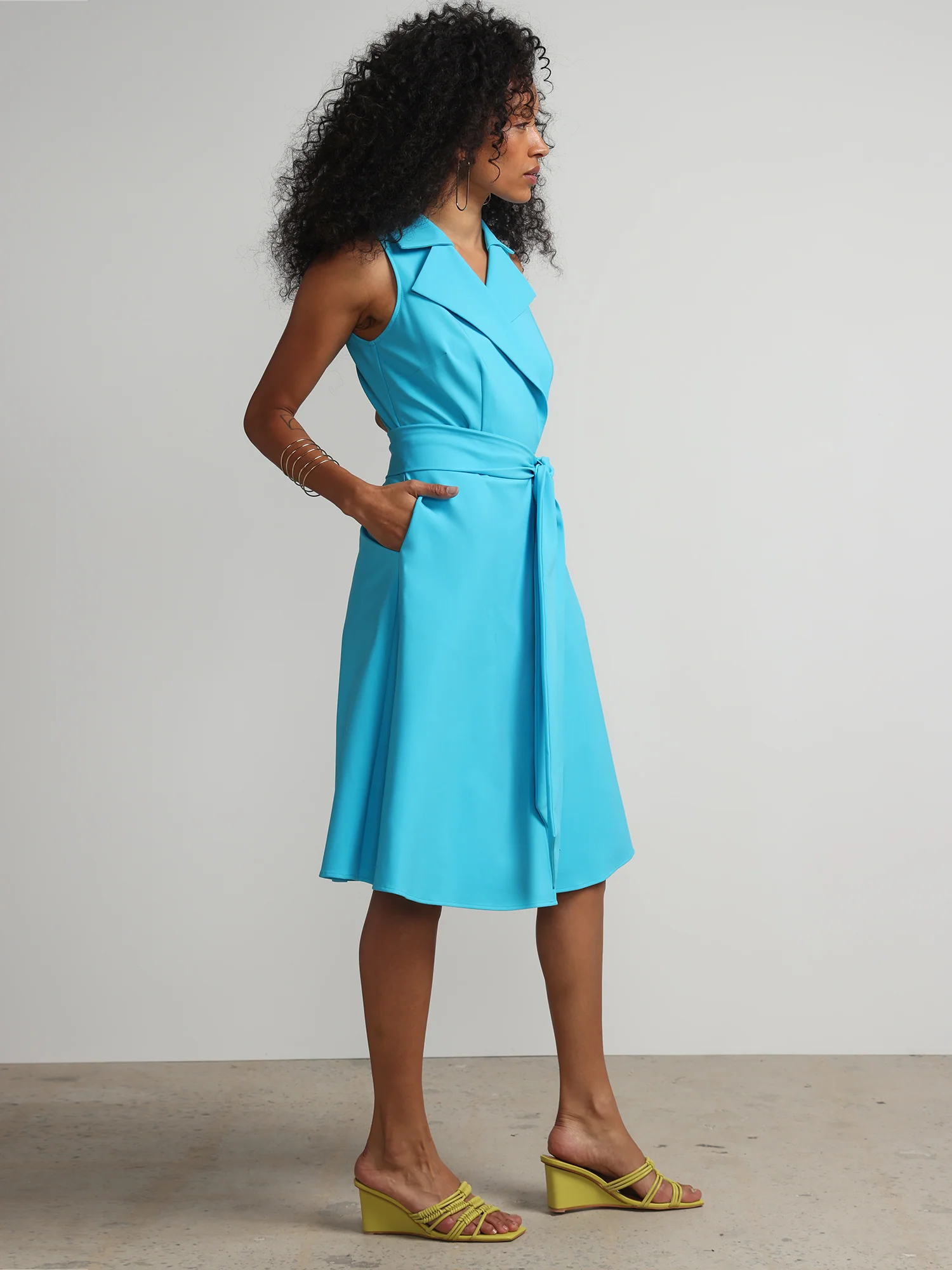 Notch-Collar Belted Flare Dress - Fit To Flatter - Image 2