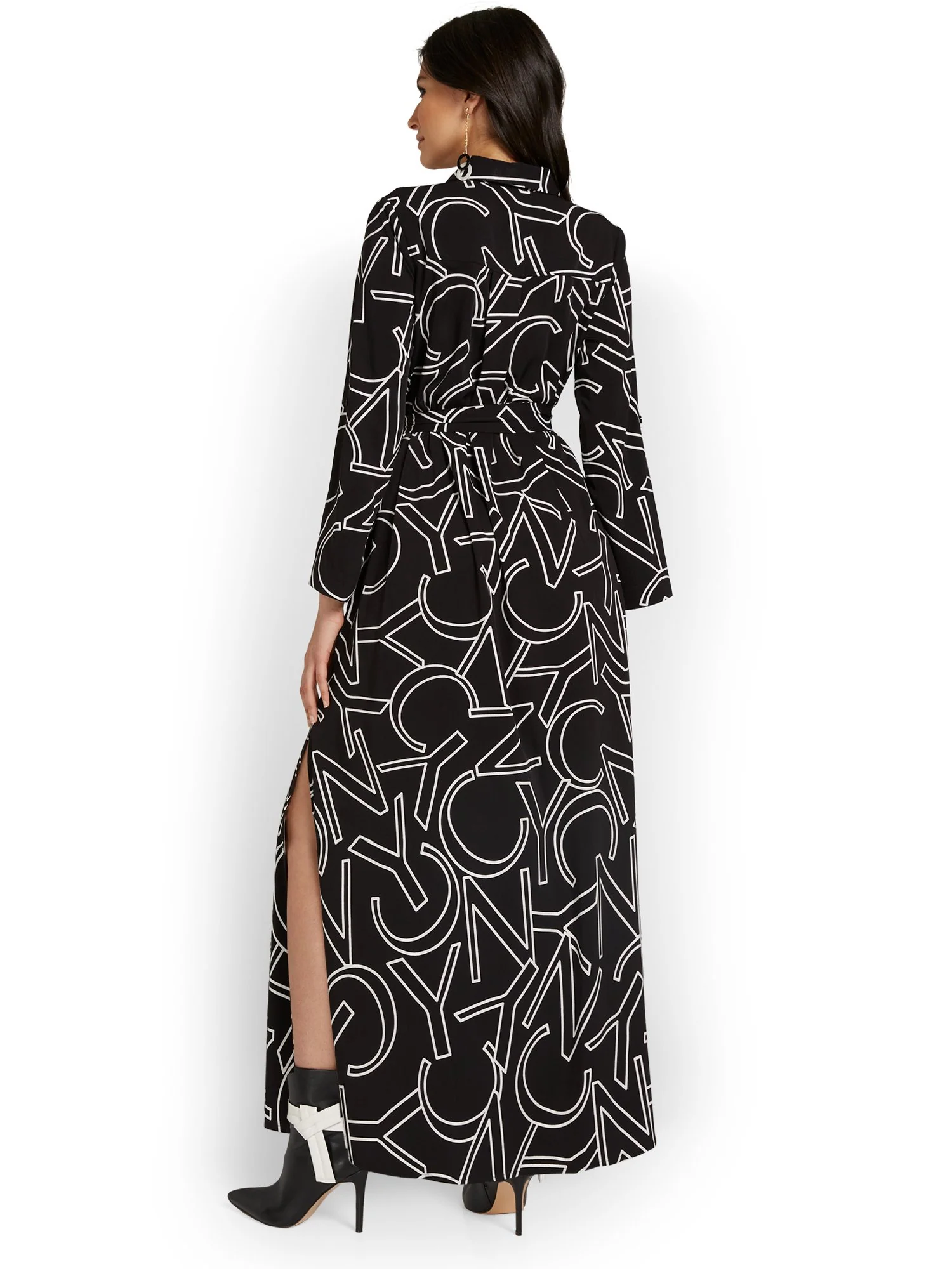 NYC-Print Maxi Shirtdress - Image 3