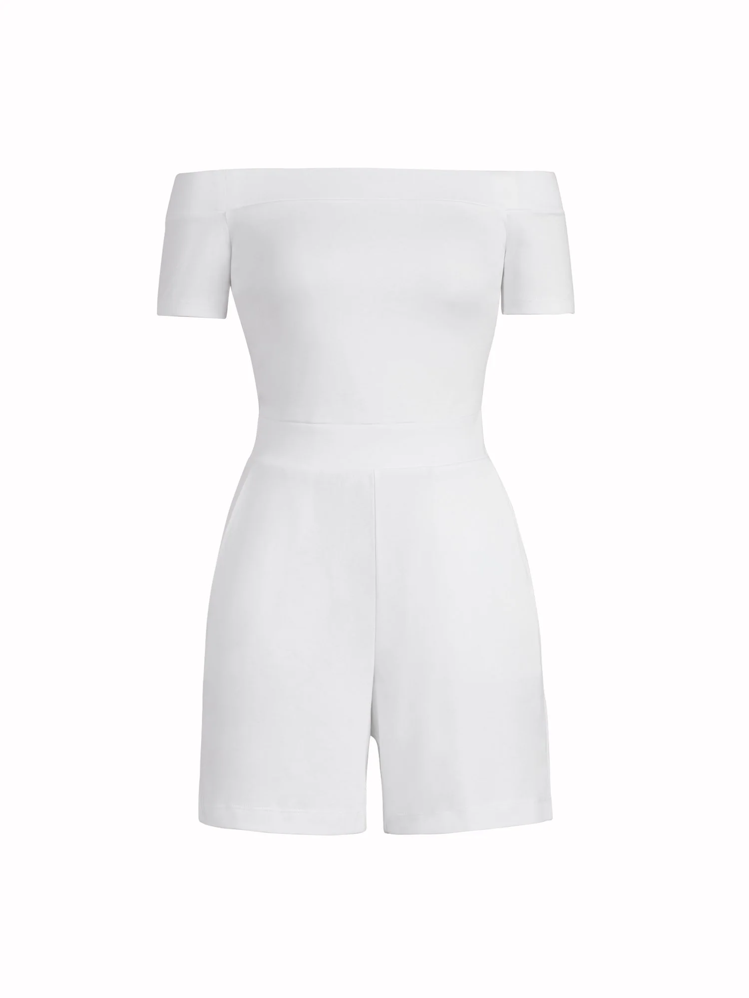 Off-Shoulder Cotton Knit Romper
