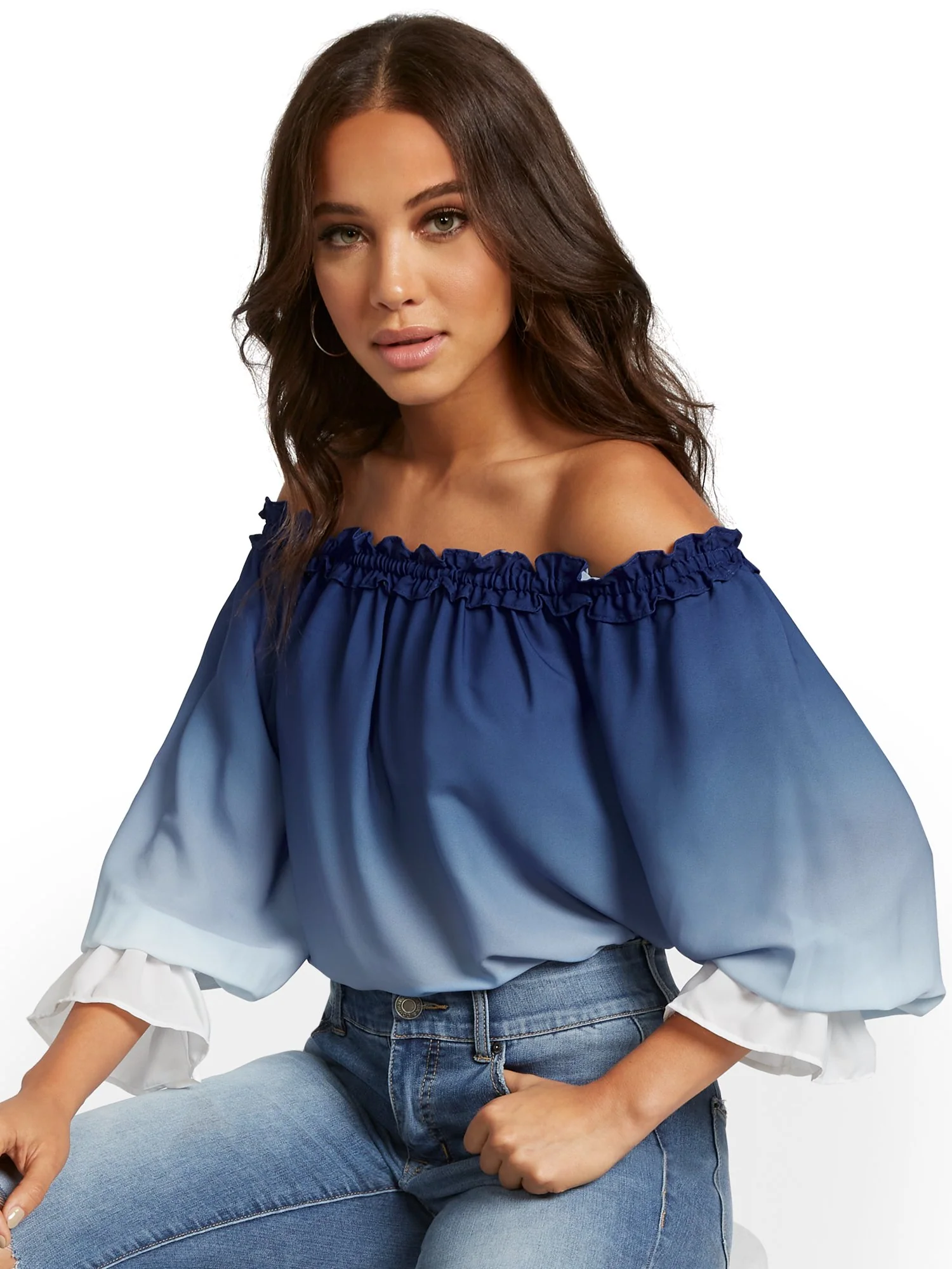 Off-Shoulder Ombre Top - Image 5