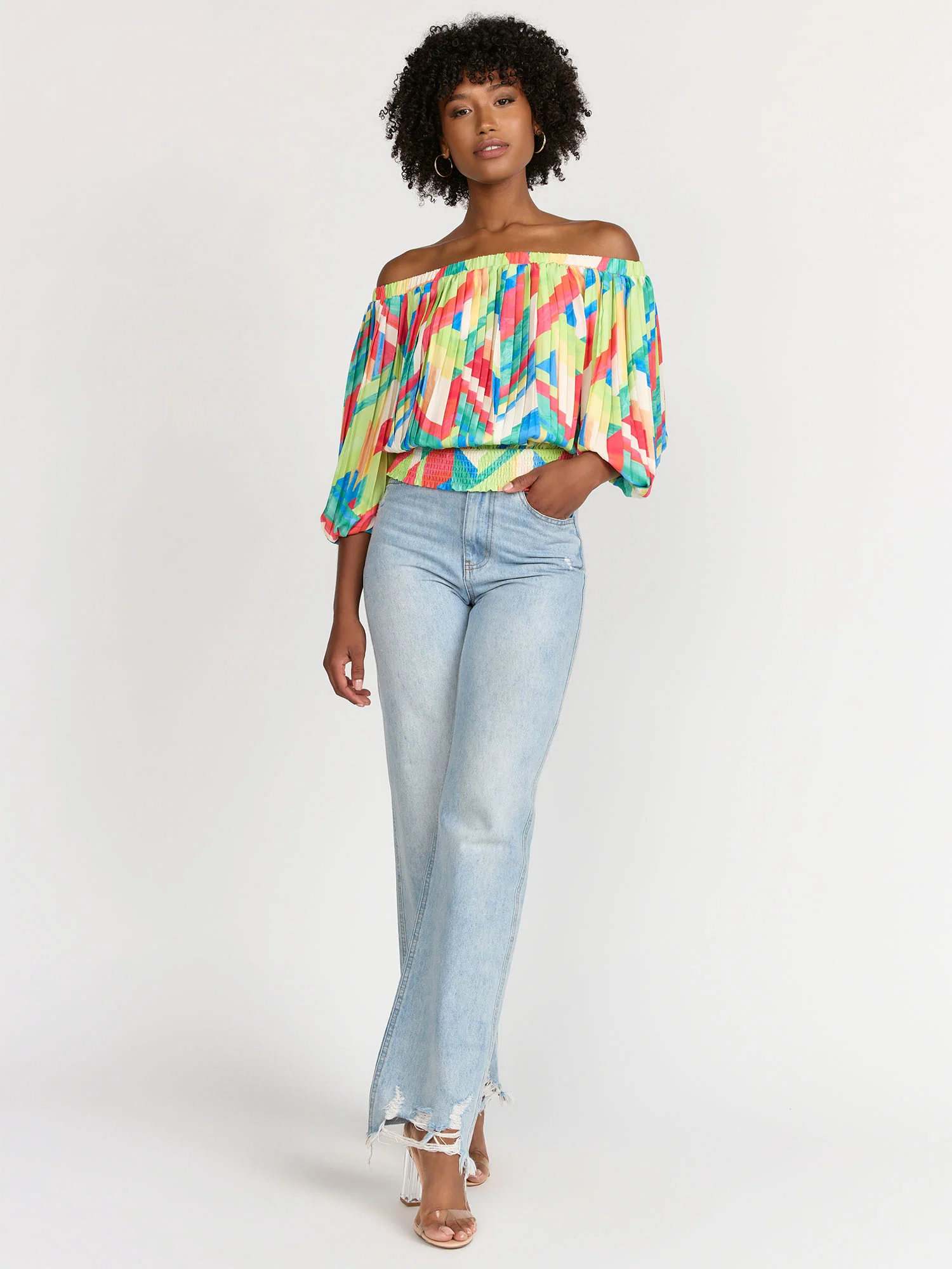 Flying Tomato Off Shoulder Pleated Top - Brands We Love - Image 3